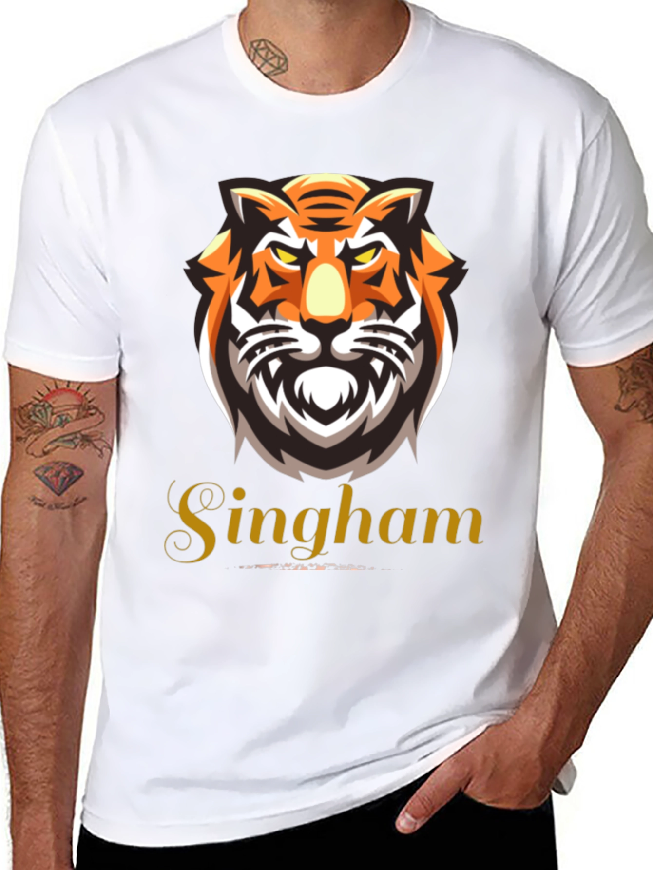 Black Singham Tiger Graphic Tee - Bold & Fierce view 8