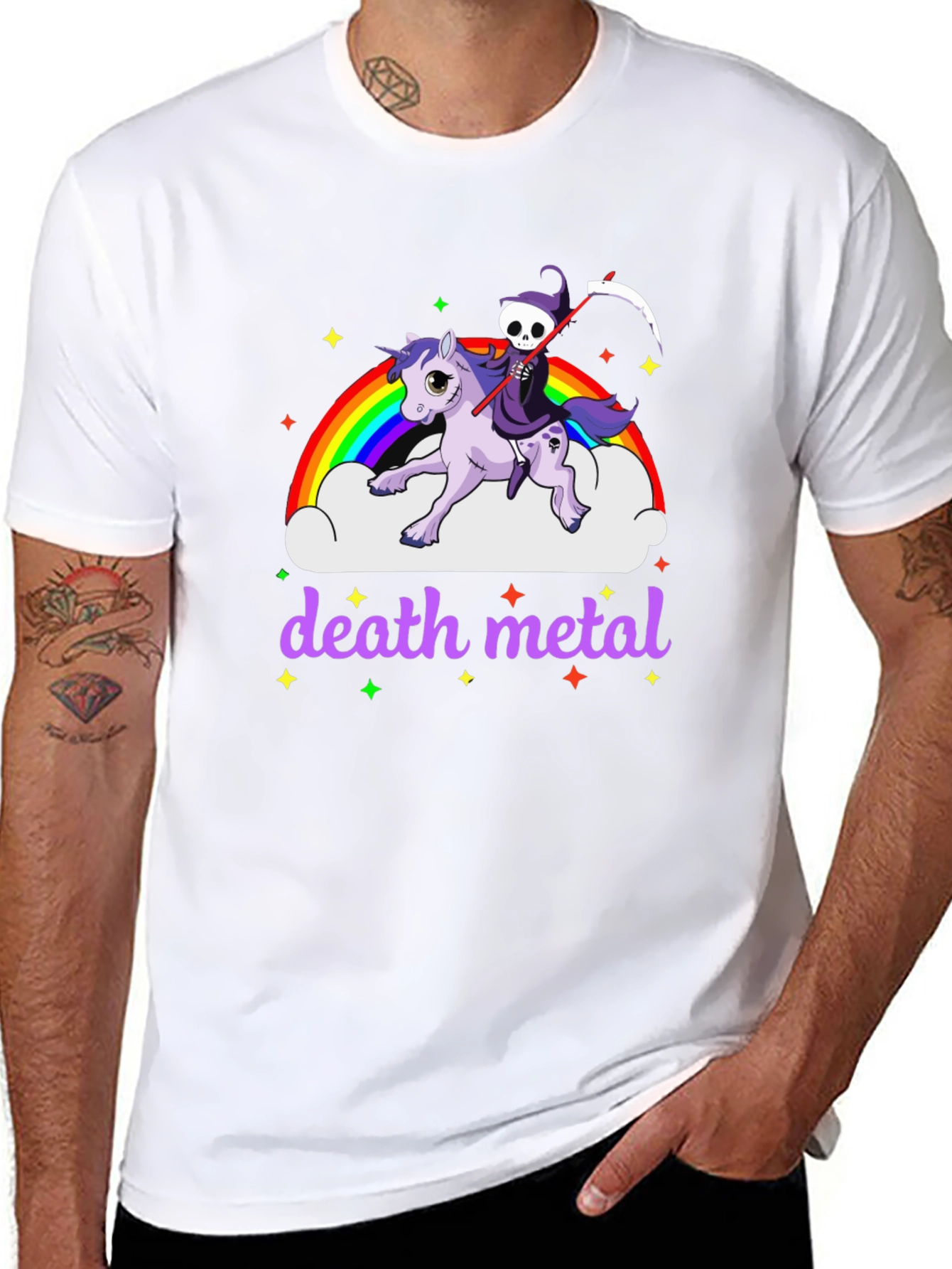 Black Death Metal Unicorn T-Shirt view 8