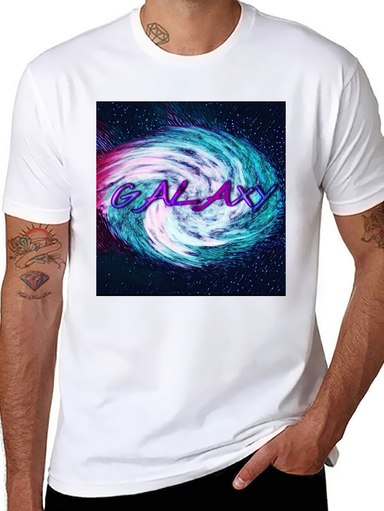 Galaxy T-Shirt Black Cotton Blend - 8