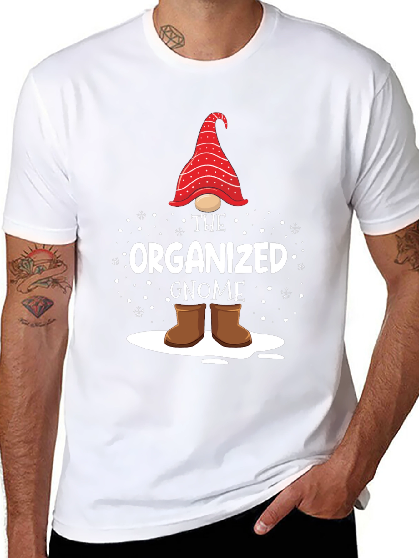 Black Organized Gnome Graphic T-Shirt view 8