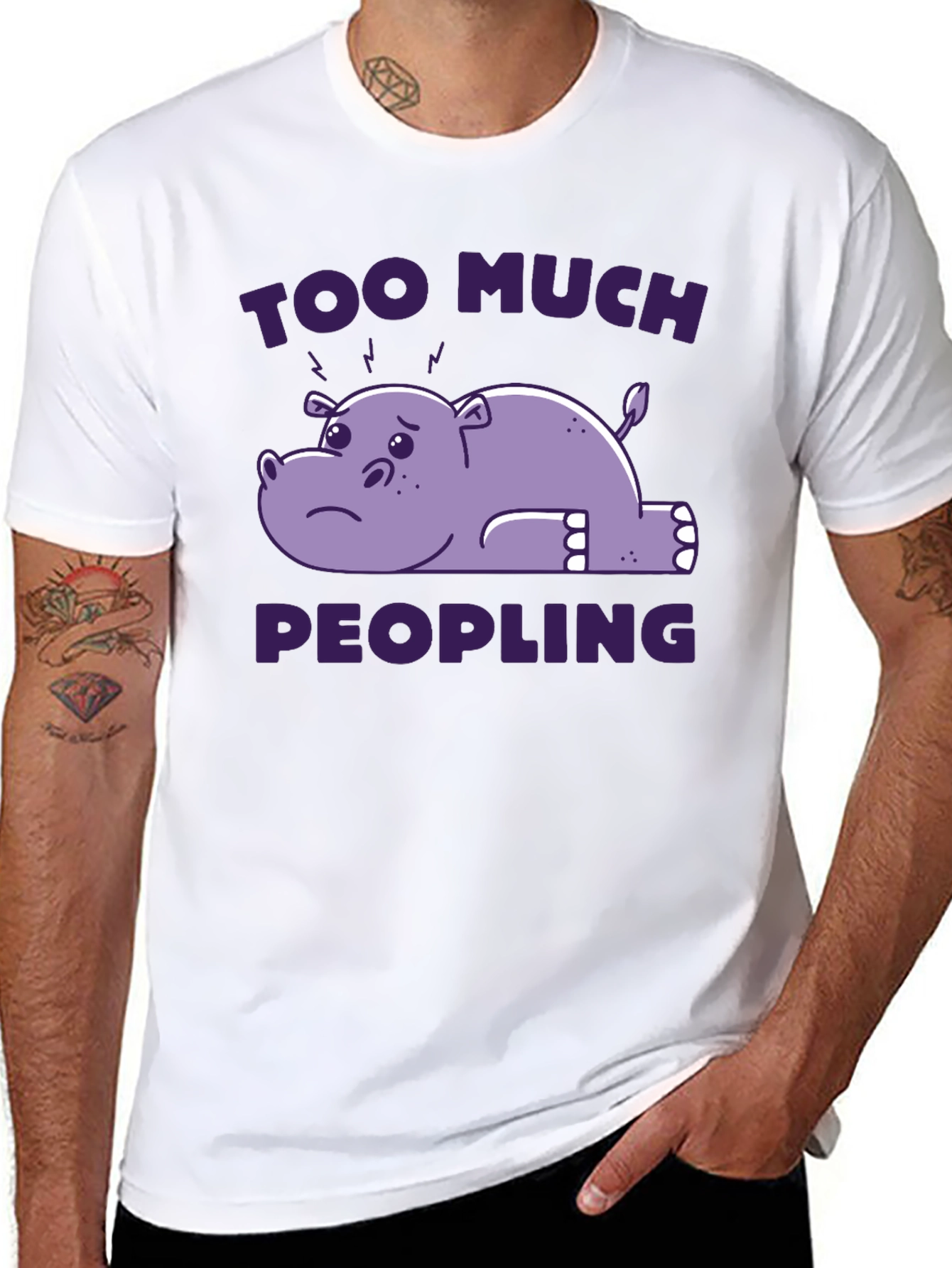 Black Too Much Peopling T-Shirt - Introvert Humor Tee view 8
