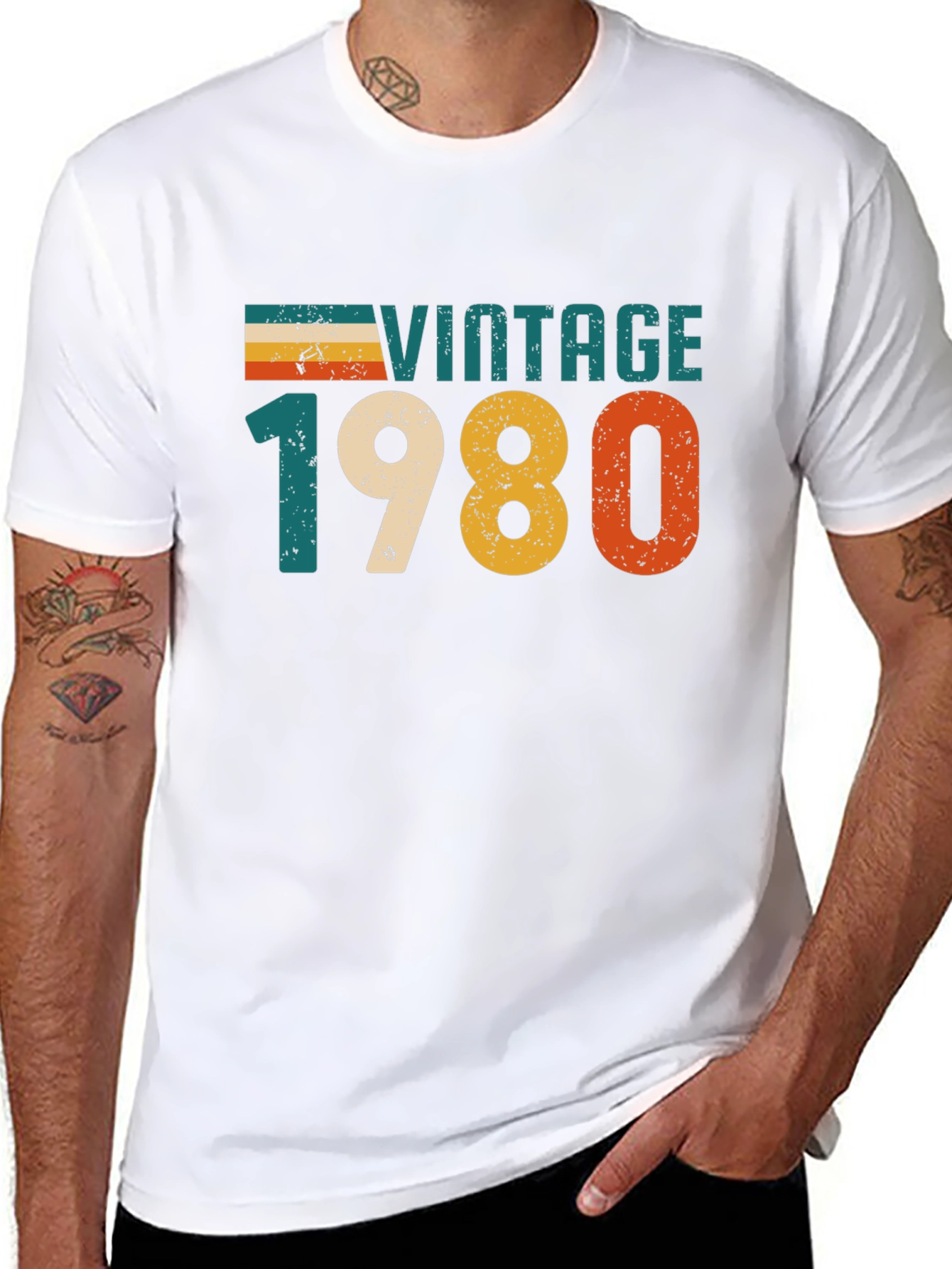 Black Vintage 1980 T-Shirt Retro Style view 8