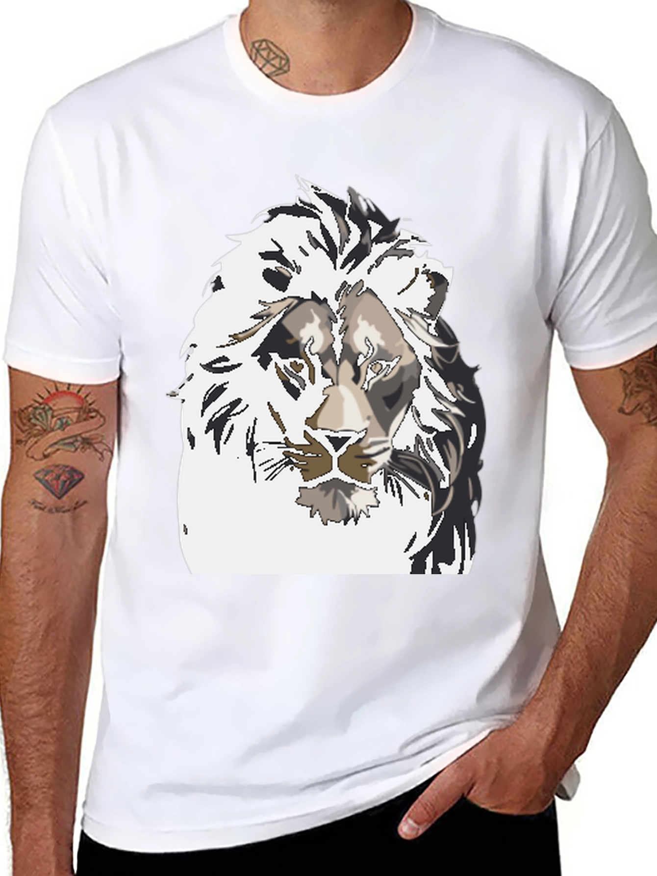 Black Lion Graphic Tee - Men's Black T-Shirt view 8