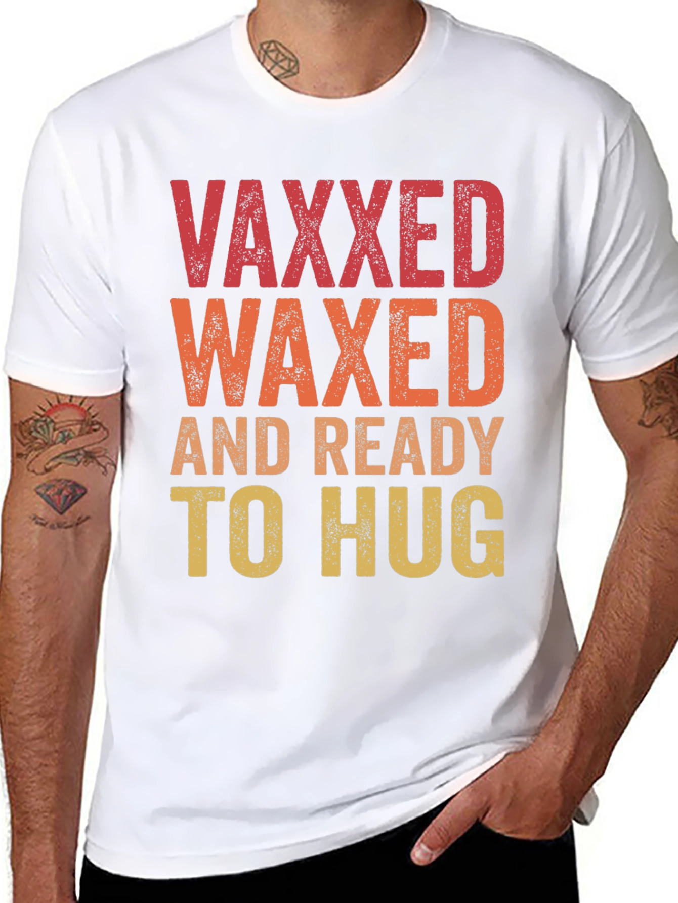 Black Vaxxed Waxed Ready to Hug T-Shirt view 8