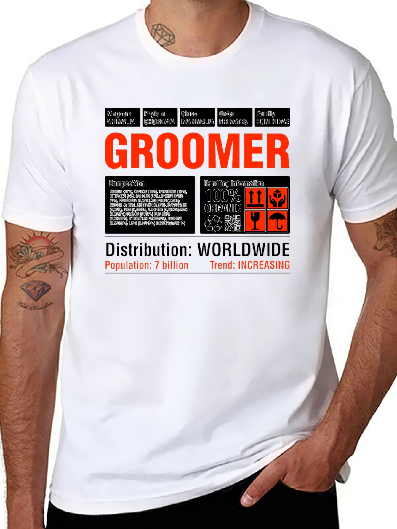 Black GROOMER T-Shirt - Humorous Animal Taxonomy view 8