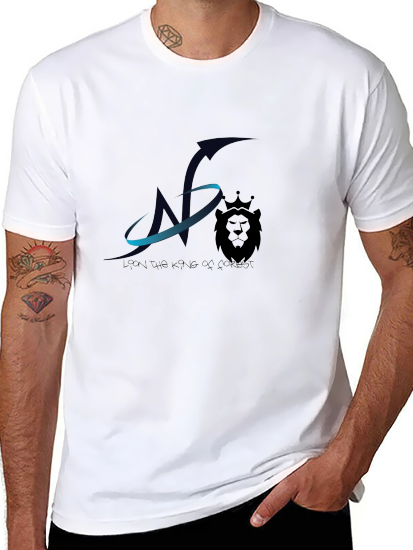 Black Lion King Graphic Black T-Shirt view 8