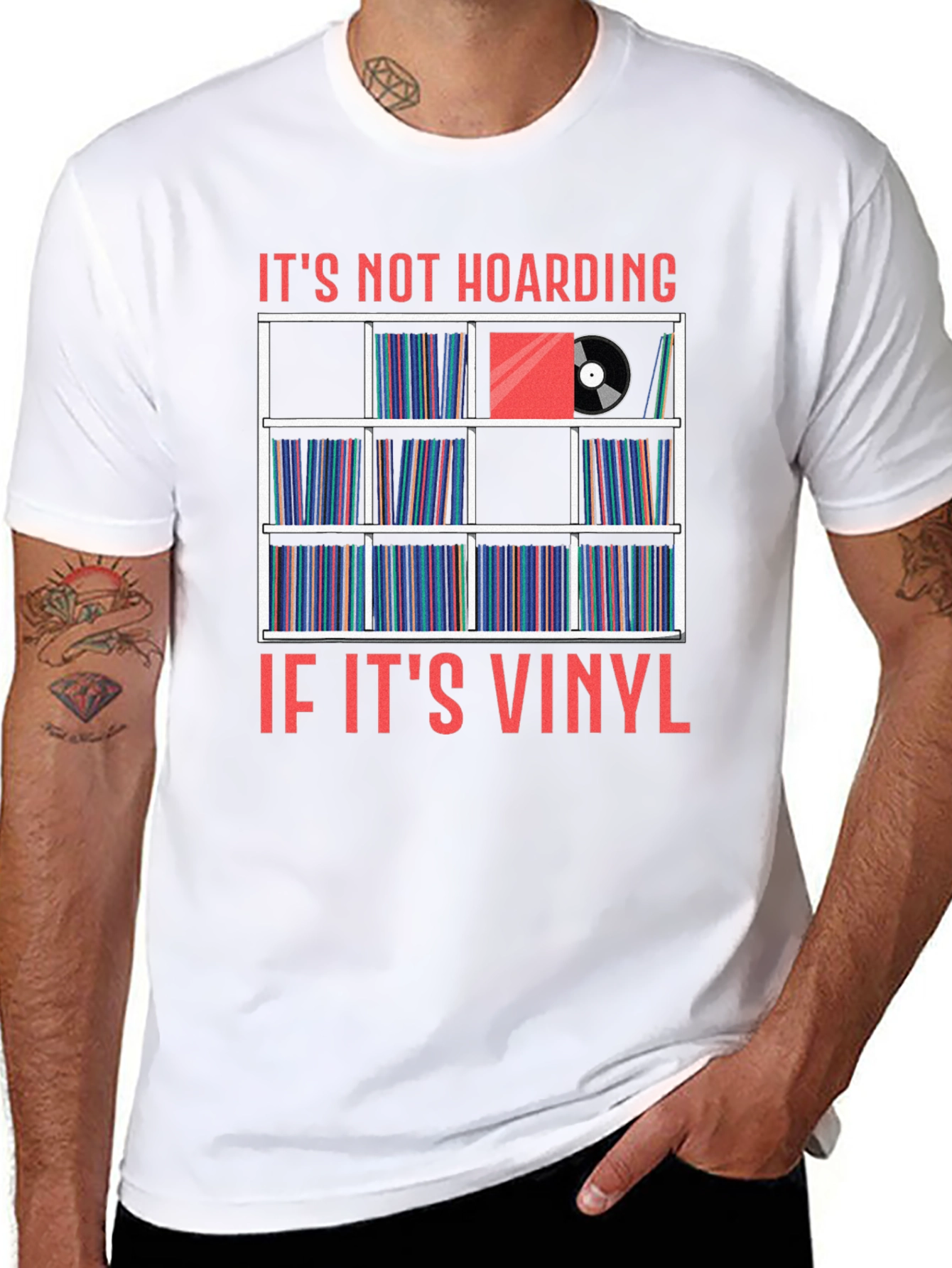 Black Vinyl Record Collector T-Shirt - It's Not Hoarding view 8