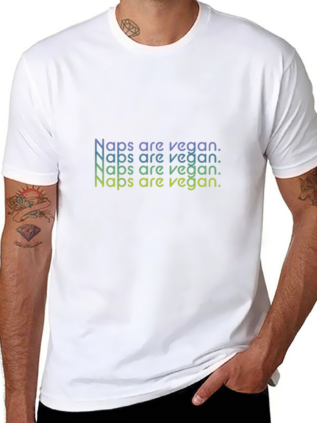 Black Naps Are Vegan Graphic Tee - Casual Comfort view 8