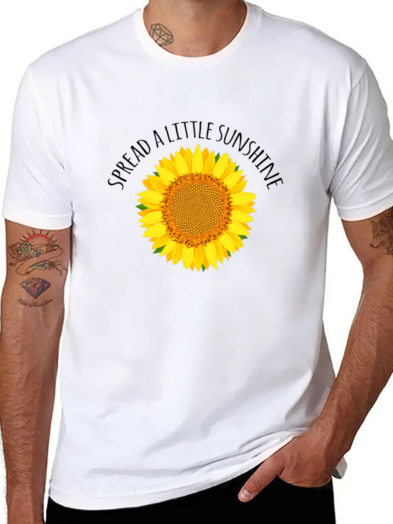 Black Spread Sunshine Black Sunflower Graphic T-Shirt view 8