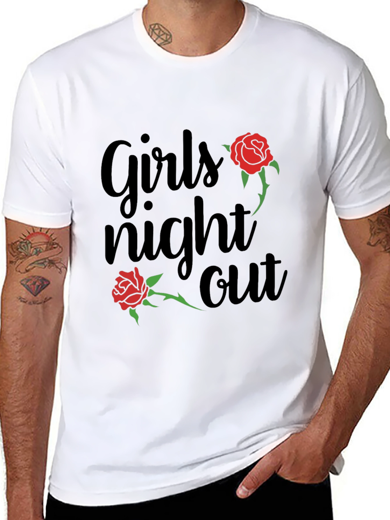 Black Girls Night Out Rose Graphic T-Shirt view 8