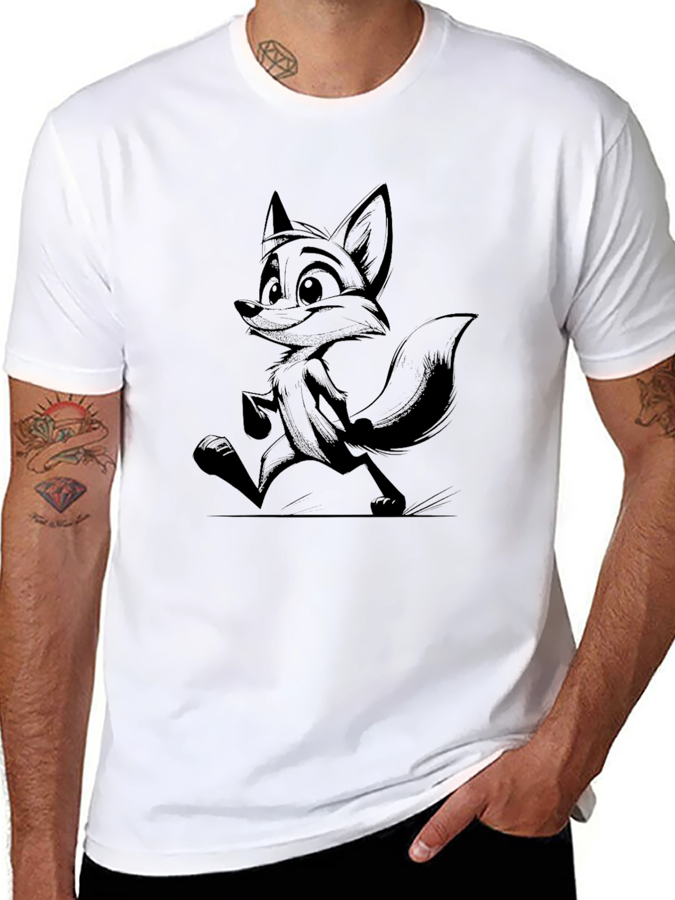 Black Fox Graphic Black T-Shirt view 8