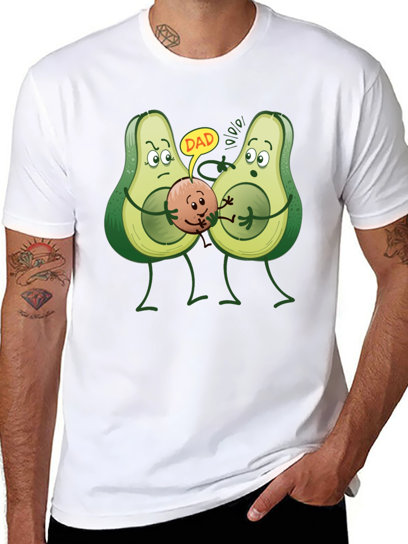 Black Avocado Dad T-Shirt - Humorous Graphic Tee view 8
