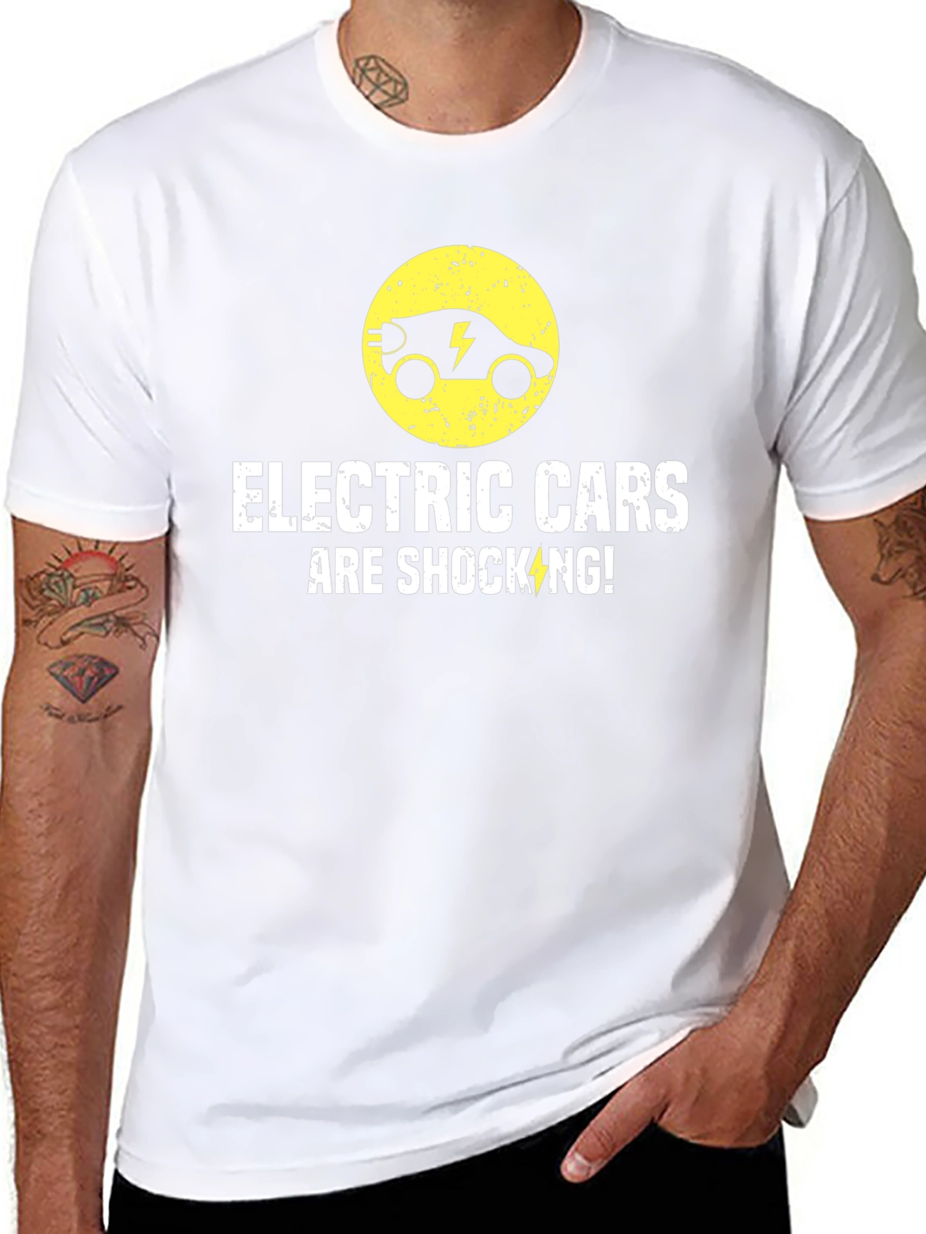 Black Electric Cars Are Shocking T-Shirt view 8