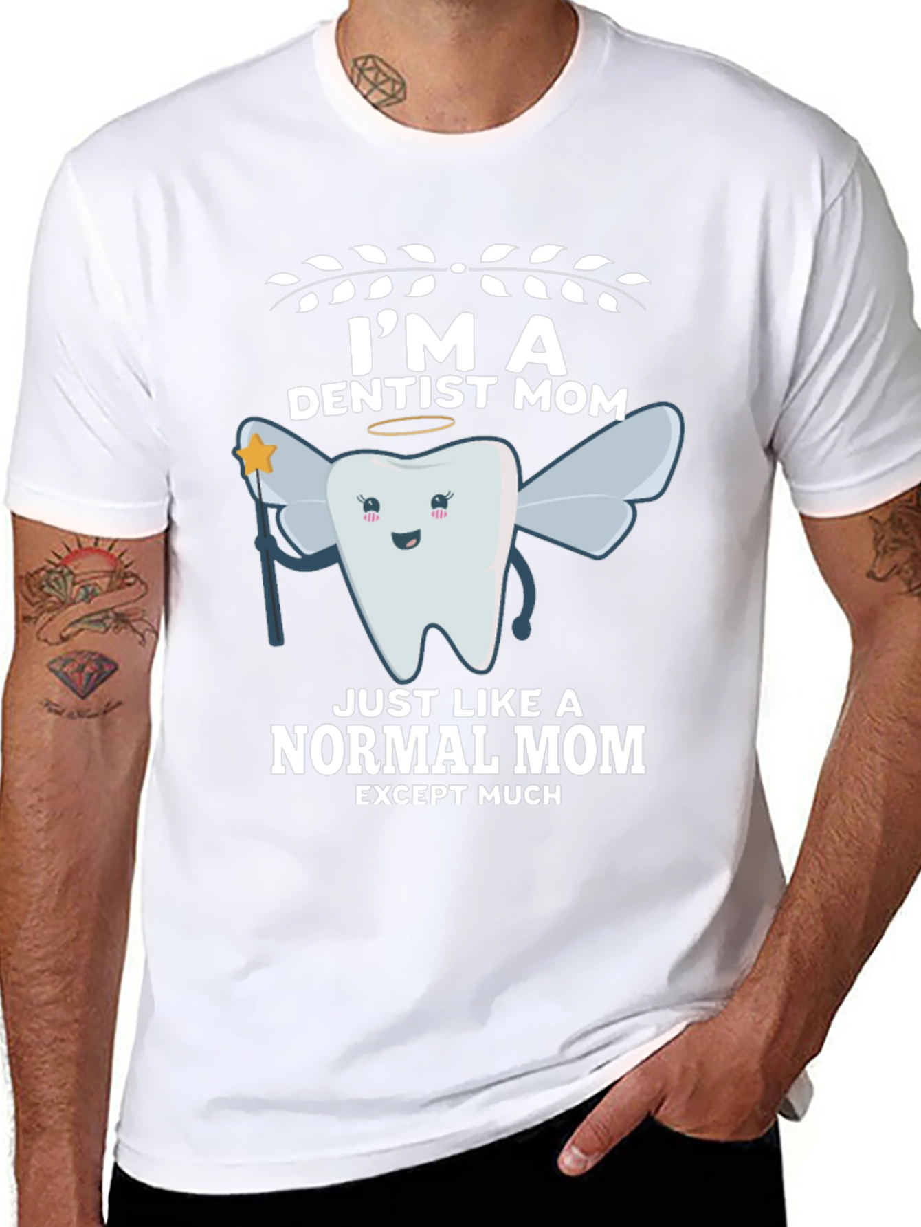 Black I'm a Dentist Mom T-Shirt view 8