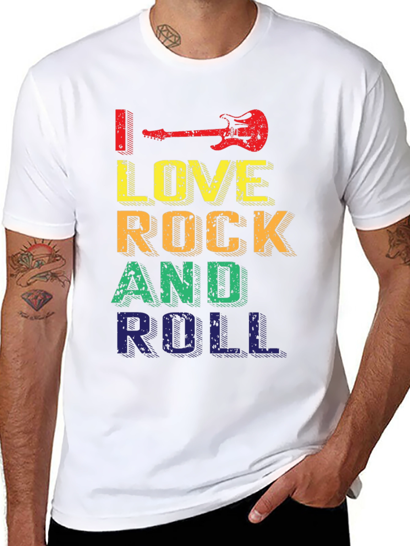 Black I Love Rock and Roll Graphic Tee view 8