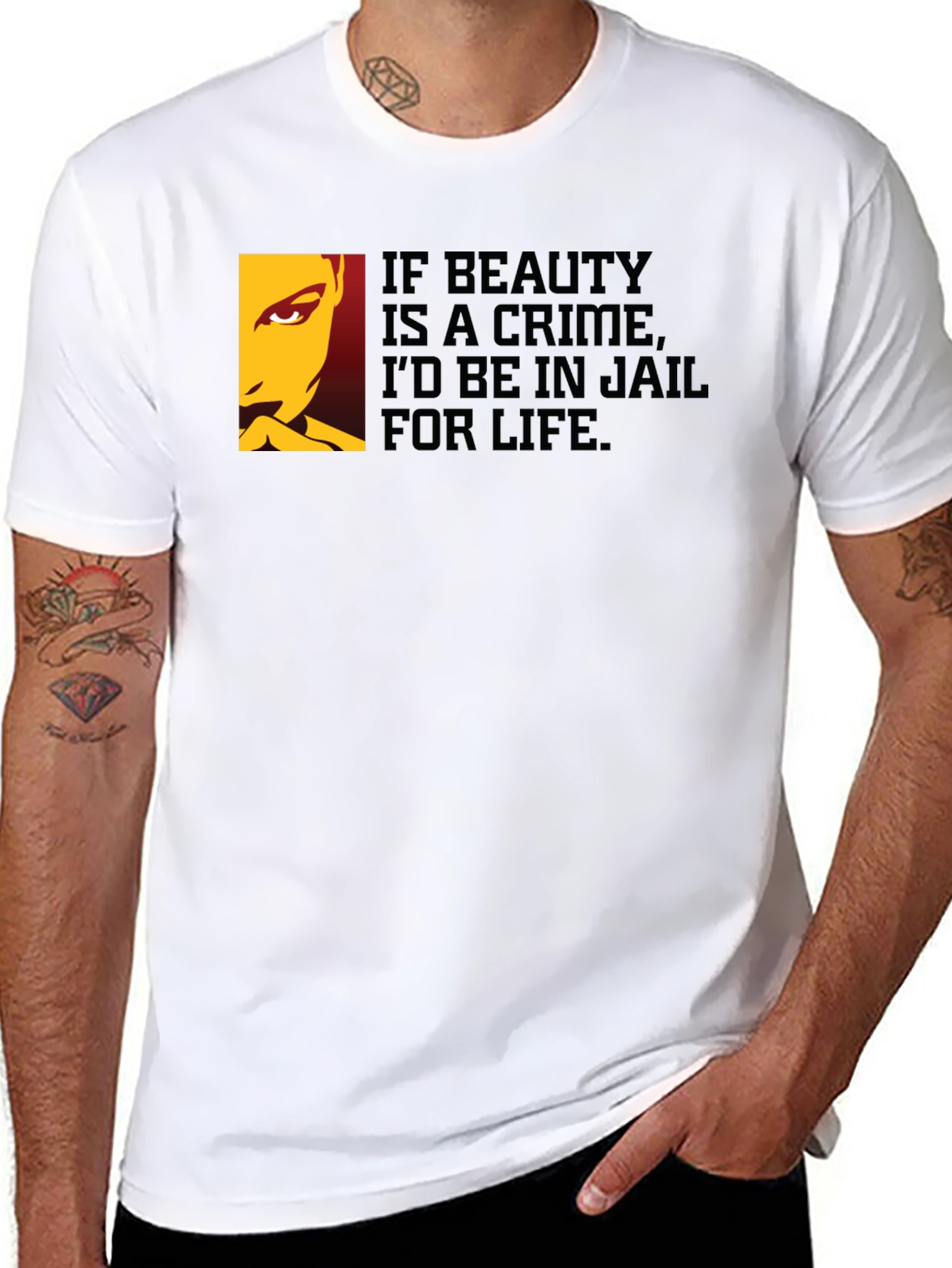 Black Beauty Crime Graphic Tee - Jail for Life Funny T-Shirt view 8