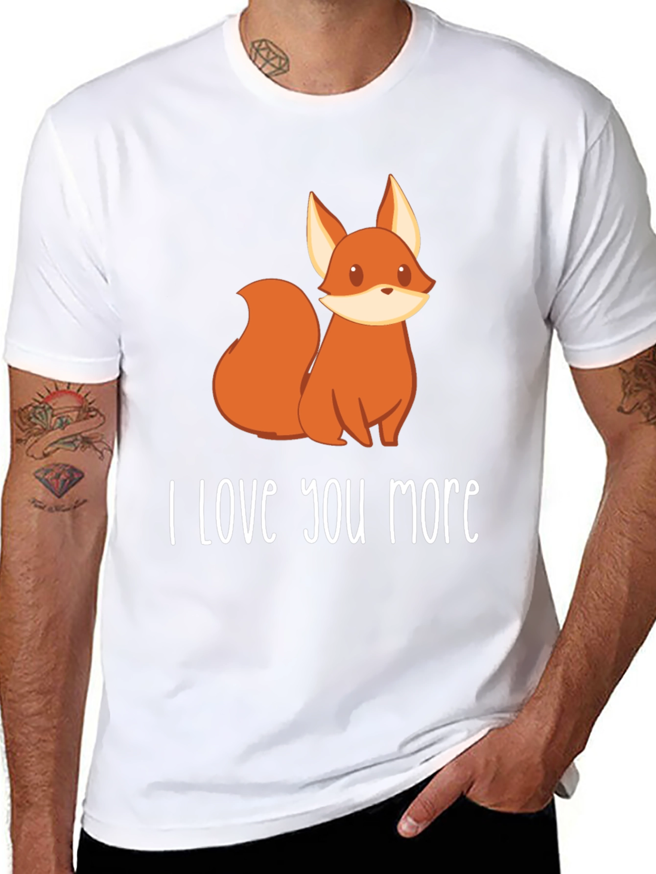 Black I Love You More Fox Graphic Tee view 8