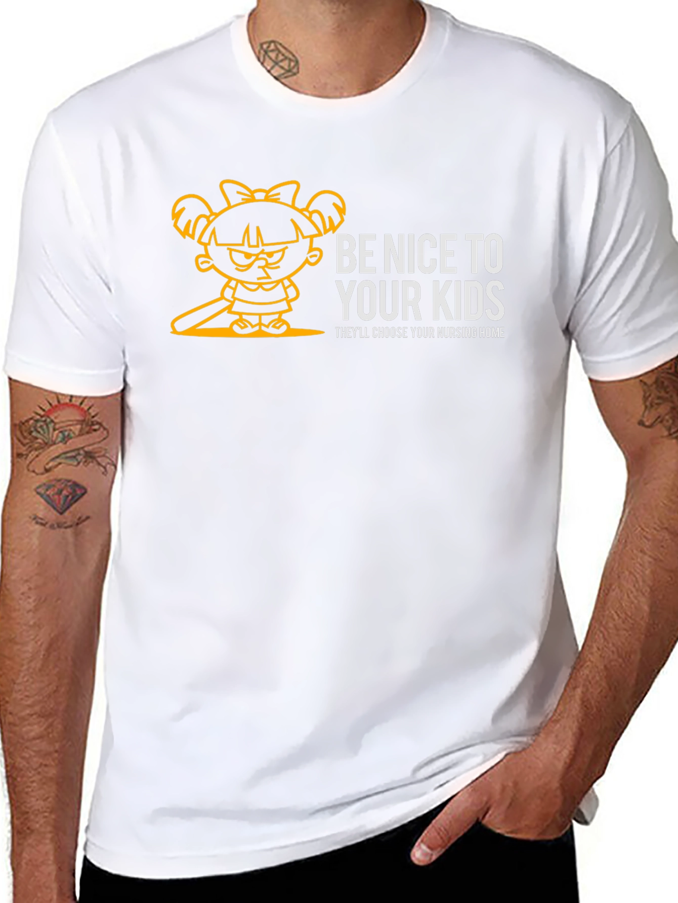 Black Be Nice To Your Kids Graphic Tee view 8