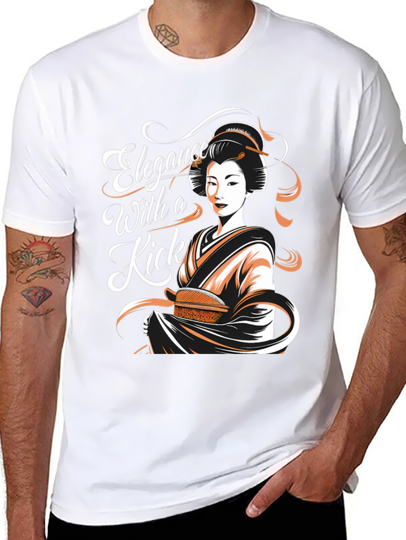 Black Elegance With a Kick Graphic Tee view 8