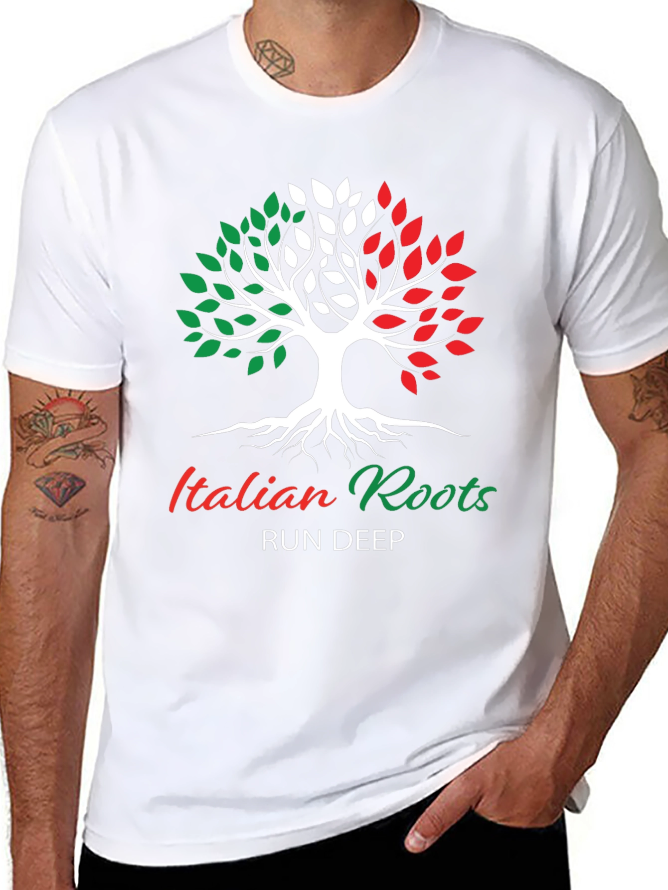 Black Italian Roots Run Deep T-Shirt view 8