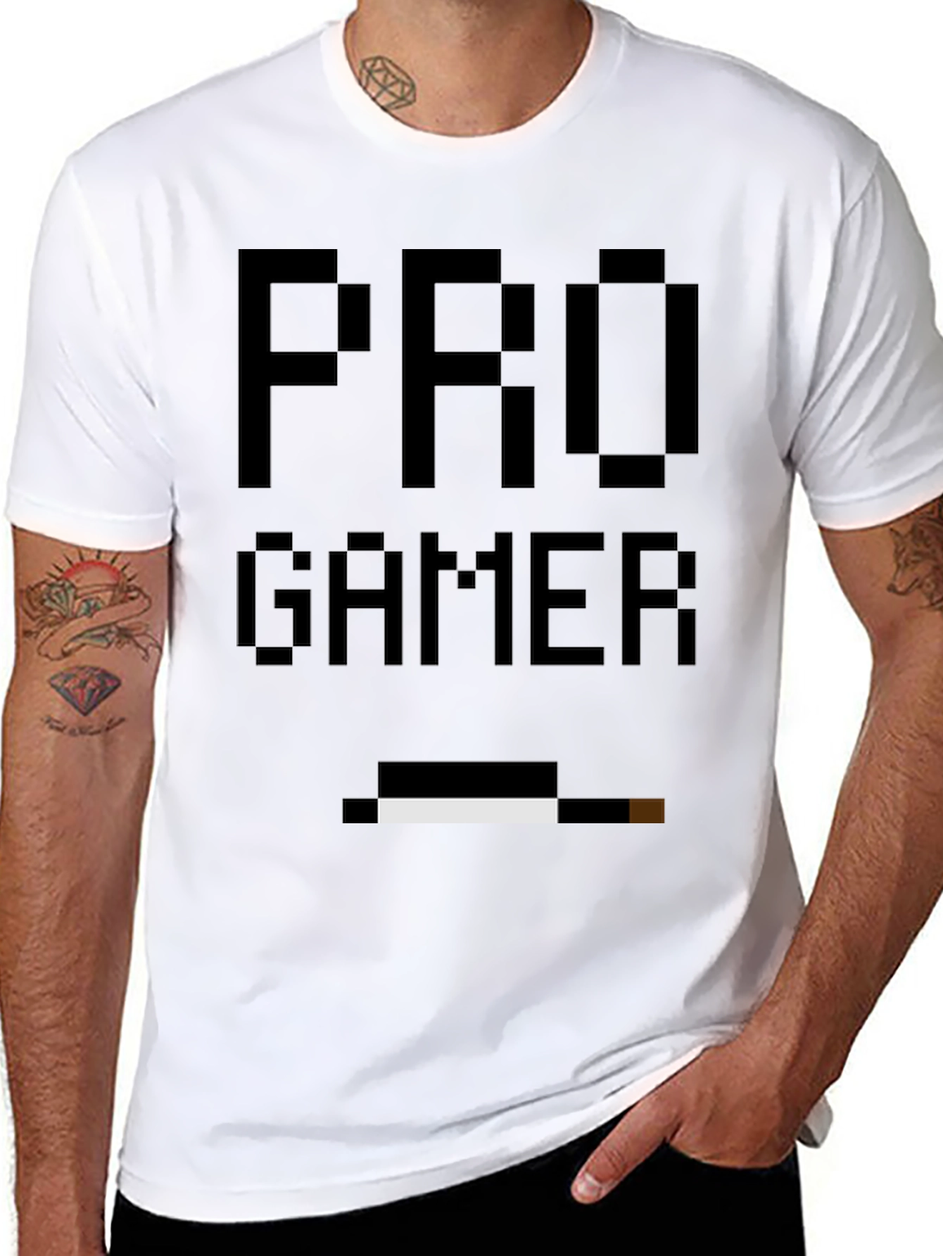 Black Pro Gamer Pixel Art Black T-Shirt view 8