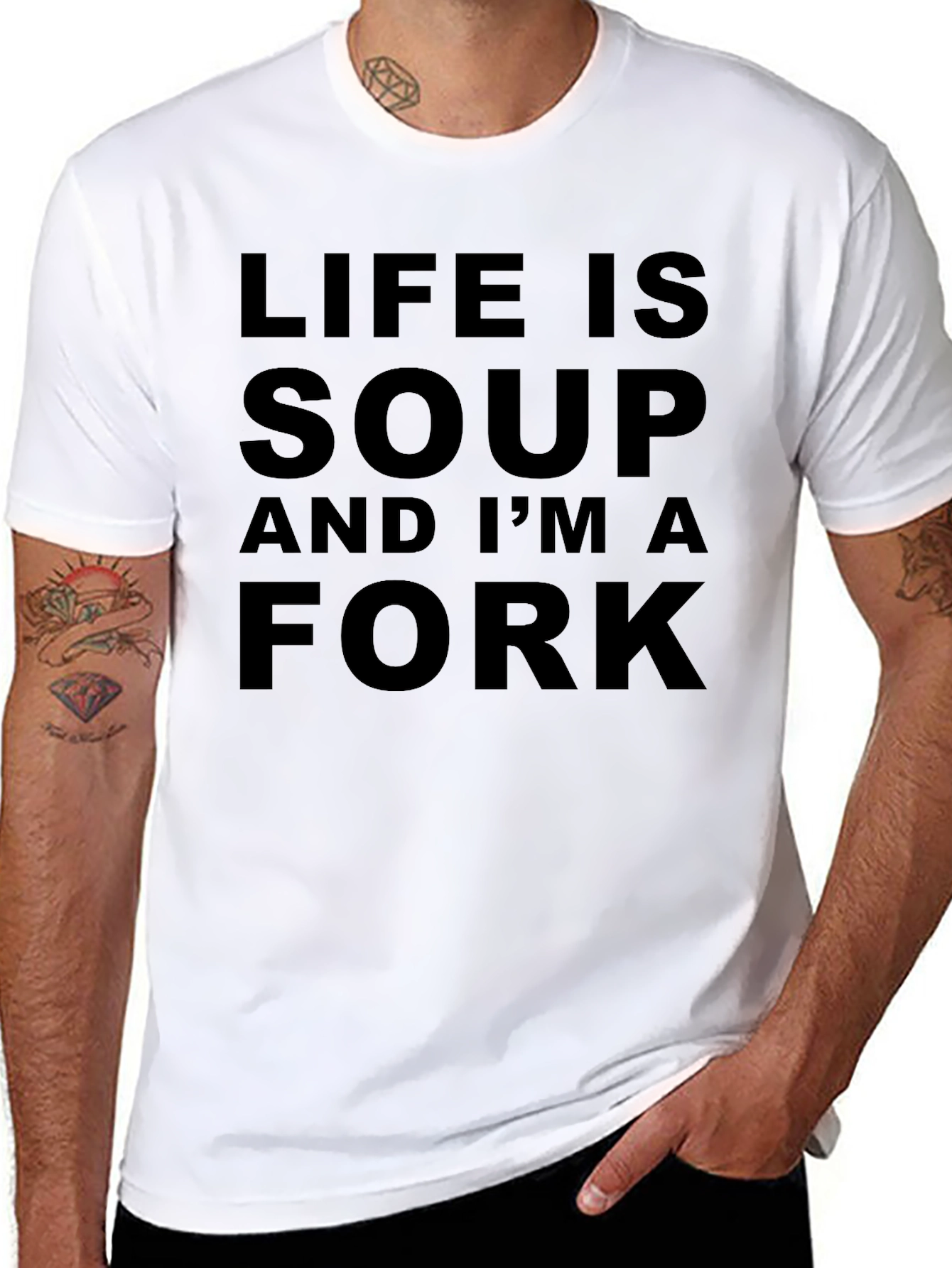 Black Life is Soup, I'm a Fork T-Shirt - Funny Slogan Tee view 8