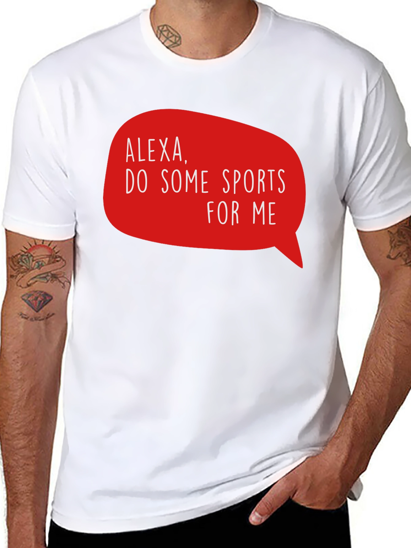 Black Alexa Do Some Sports T-Shirt - Funny Graphic Tee view 8