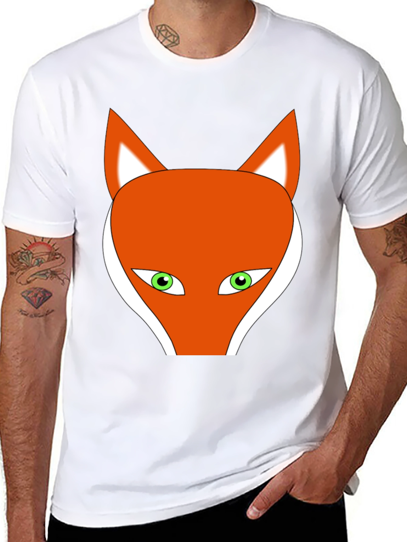 Black Fox Graphic Tee - Black Cotton Blend Shirt view 8