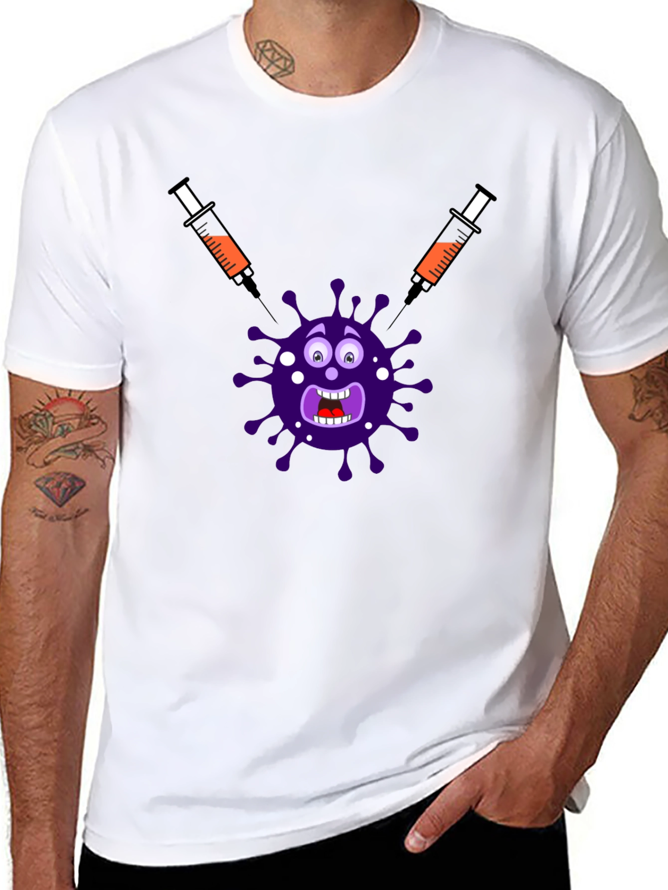 Black Funny Vaccine T-Shirt view 8