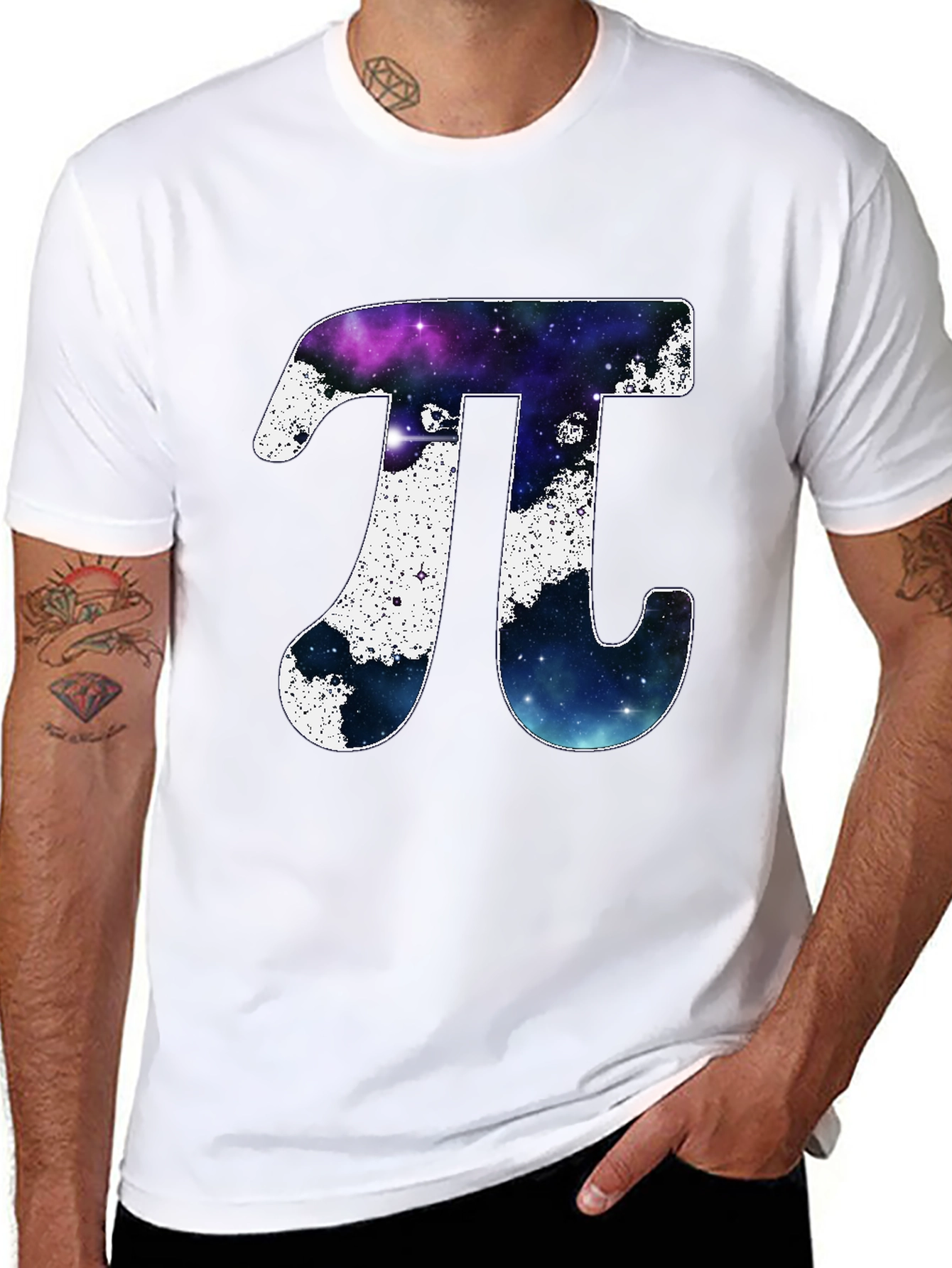 Black Cosmic Pi Symbol T-Shirt view 8