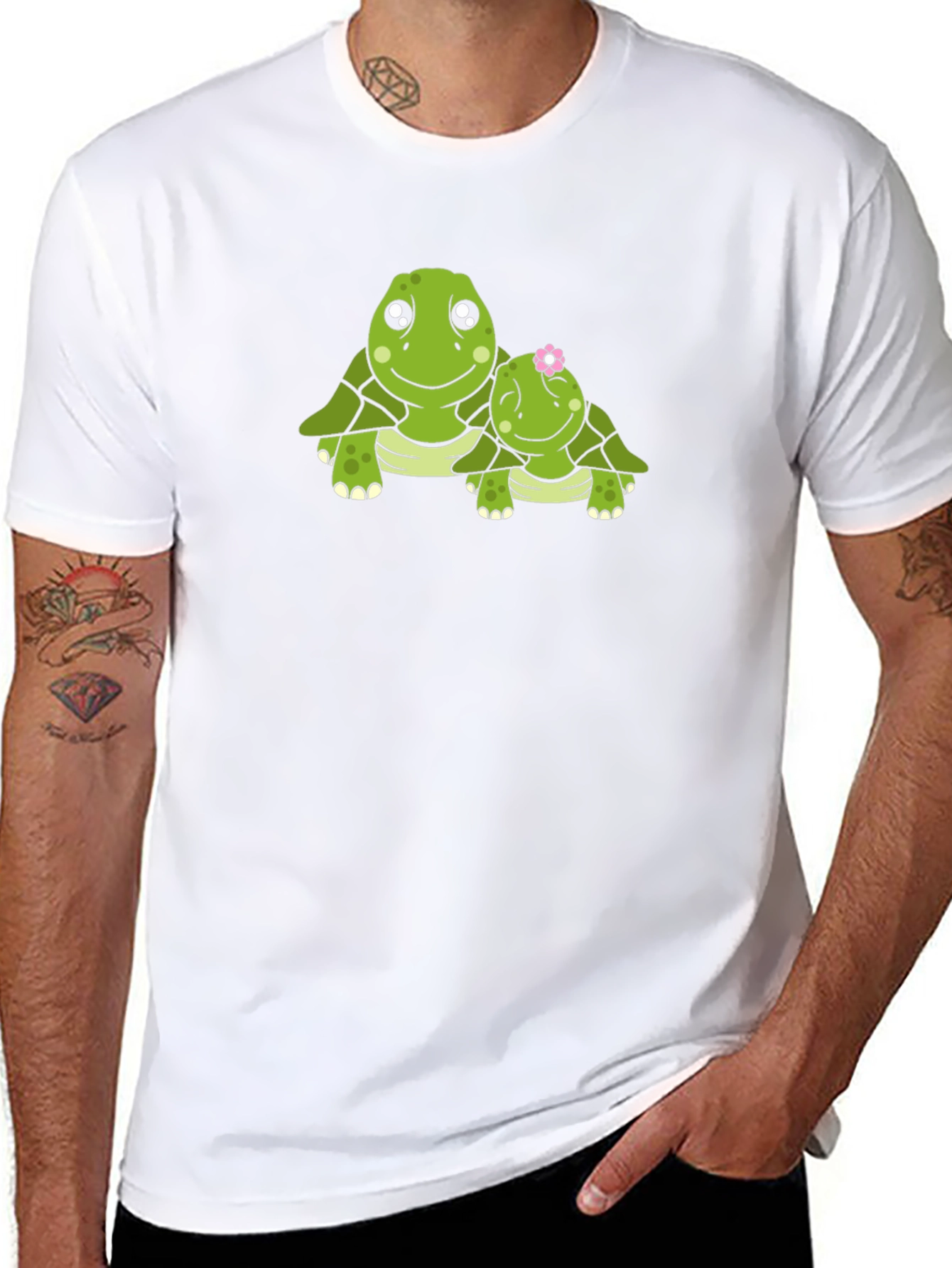 Black Turtle Mom & Baby Black Graphic Tee view 8