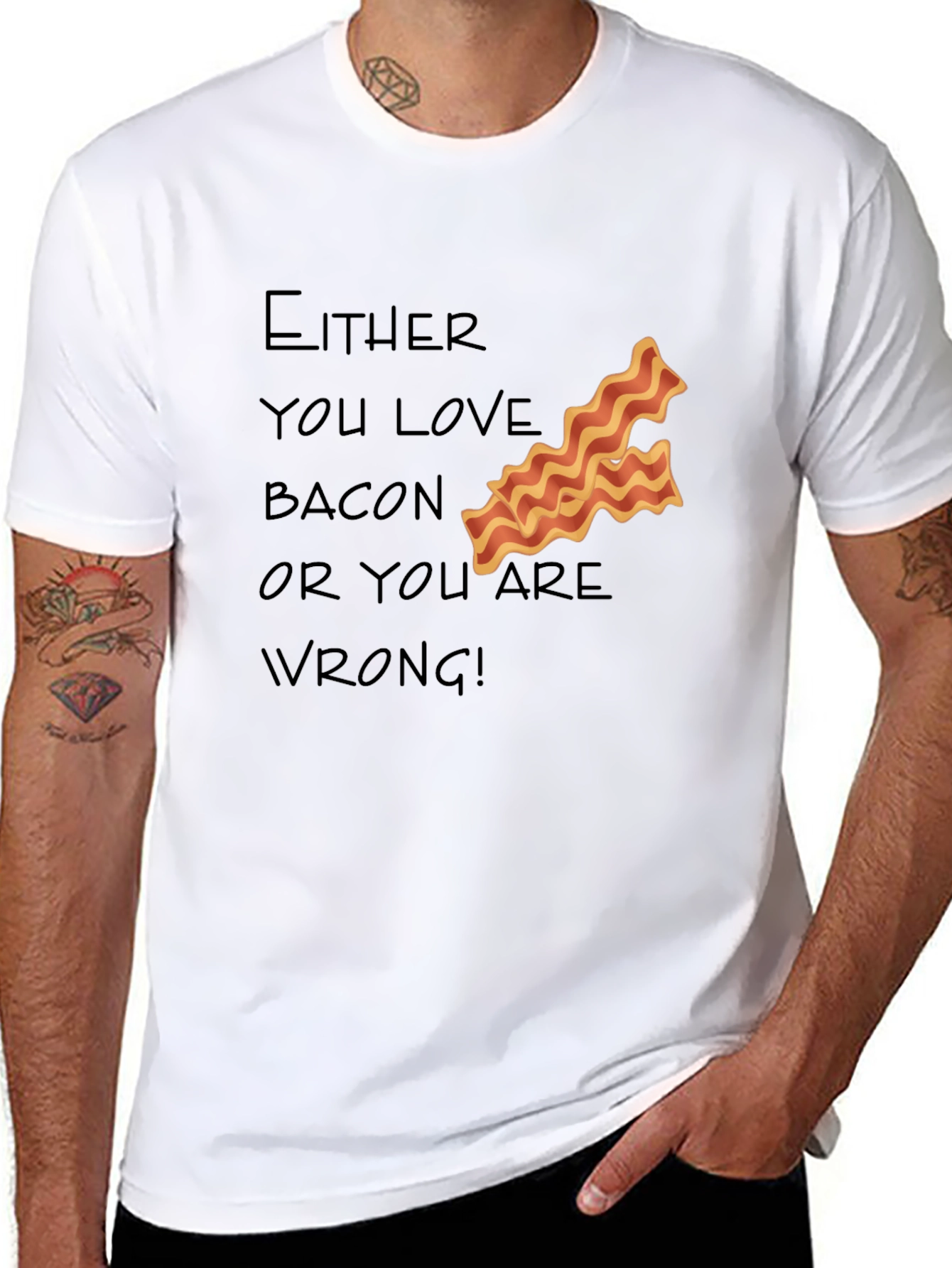Black Bacon Lover T-Shirt - Funny Foodie Tee view 8