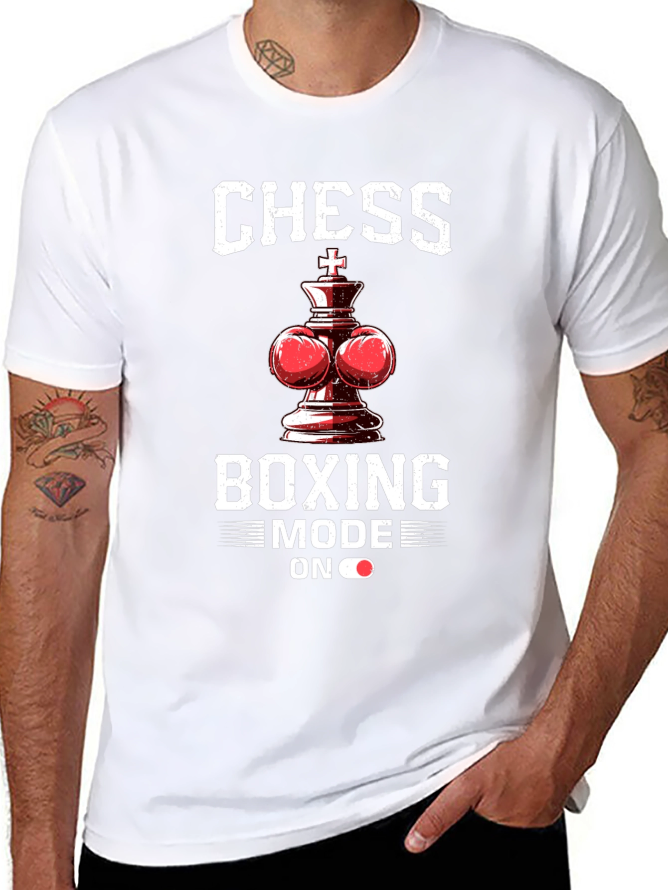 Black Chess Boxing Mode On T-Shirt - Unique Design view 8
