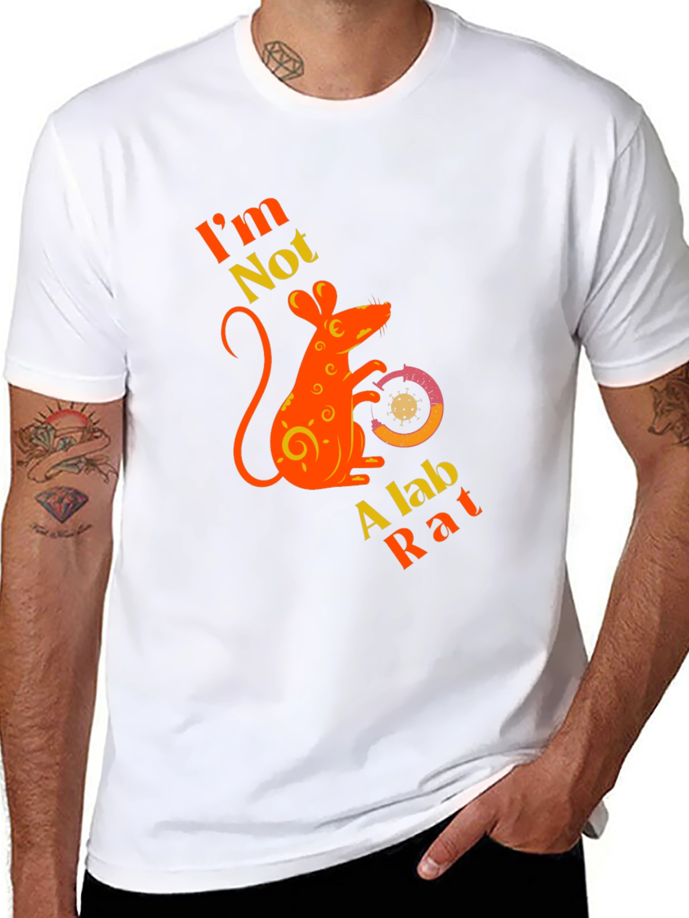Black I'm Not A Lab Rat Graphic T-Shirt view 8