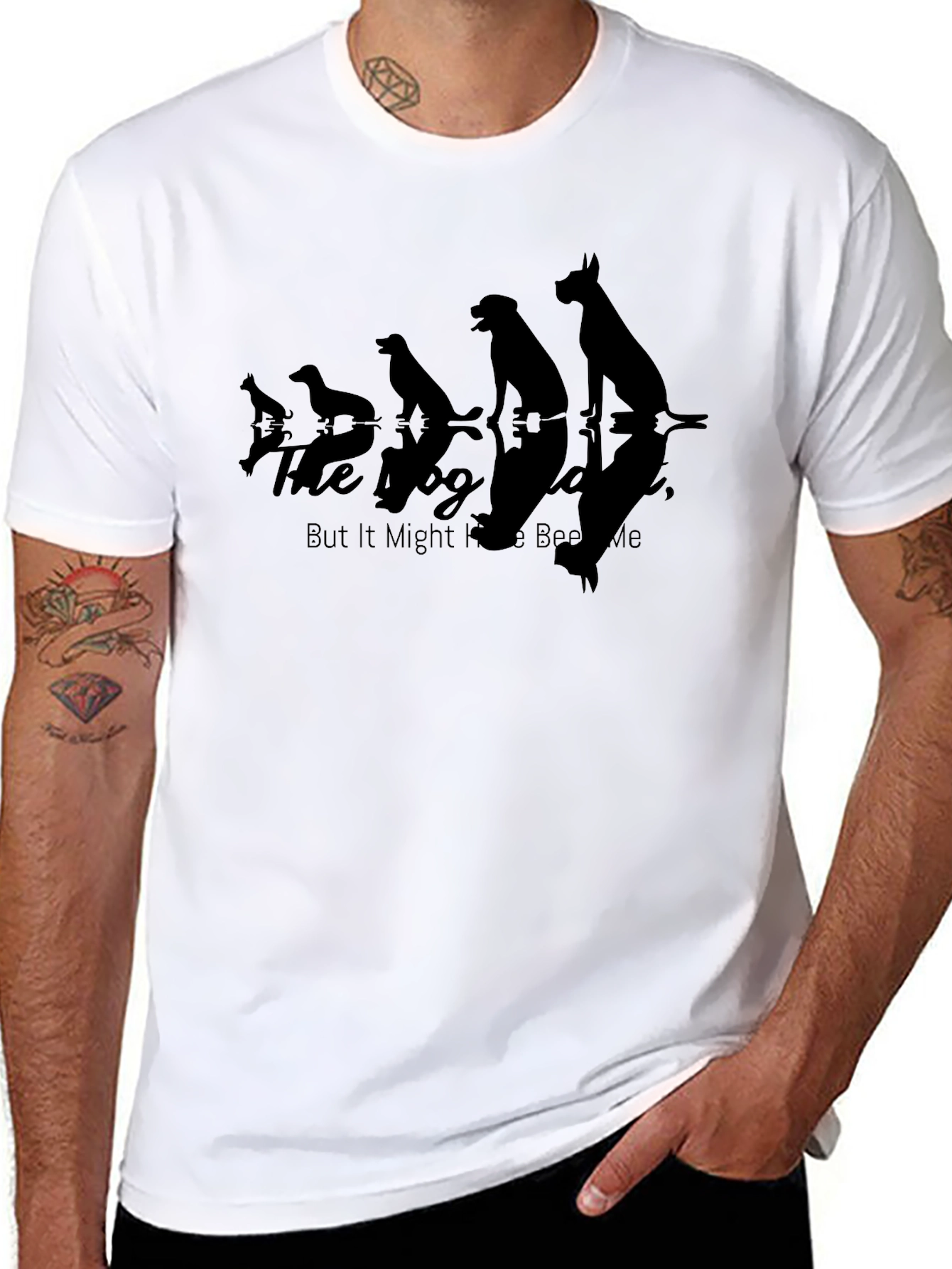 Black The Dog Made Me T-Shirt - Funny Pet Lover Tee view 8