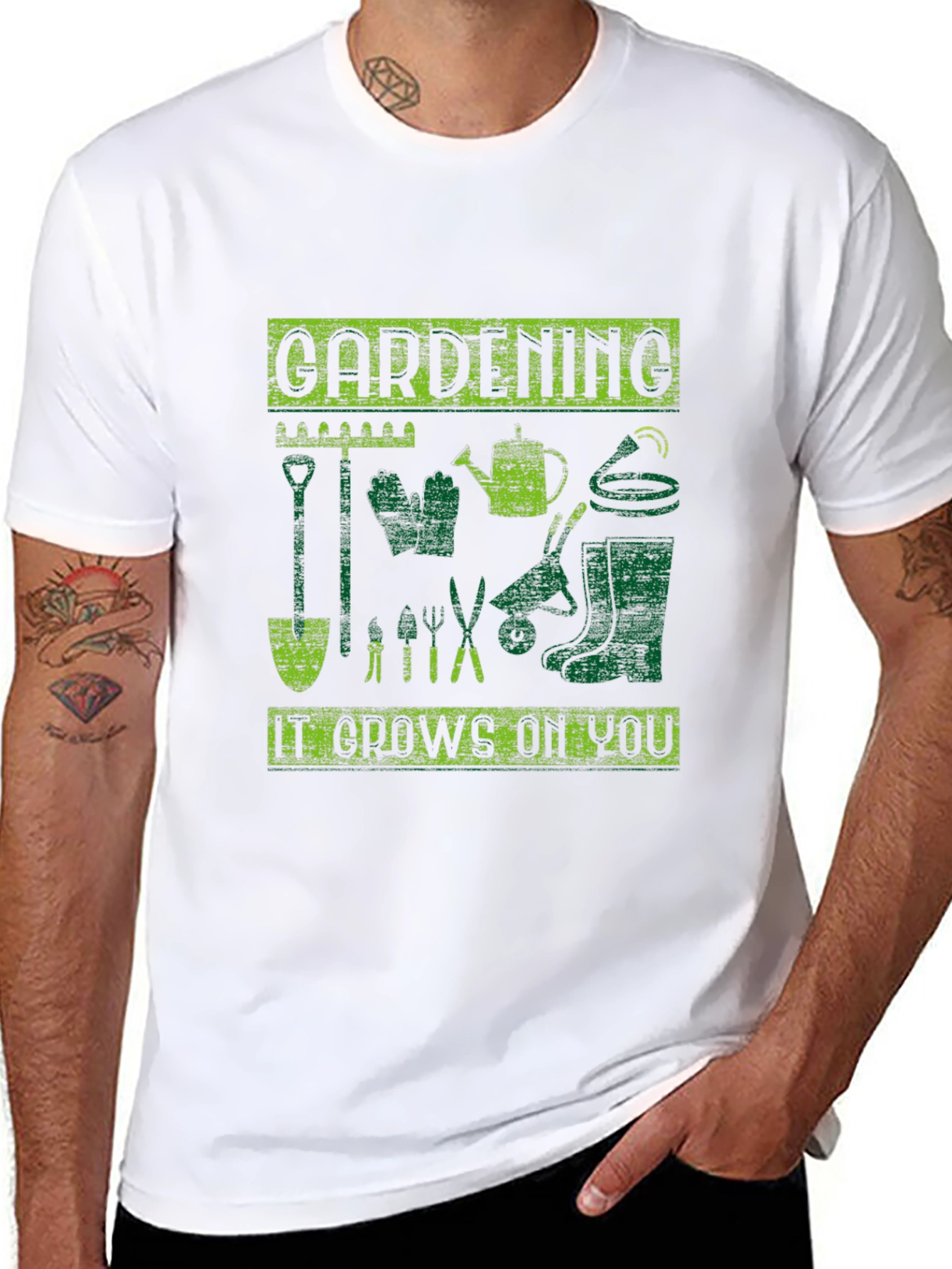 Black Gardening It Grows On You Black T-Shirt view 8