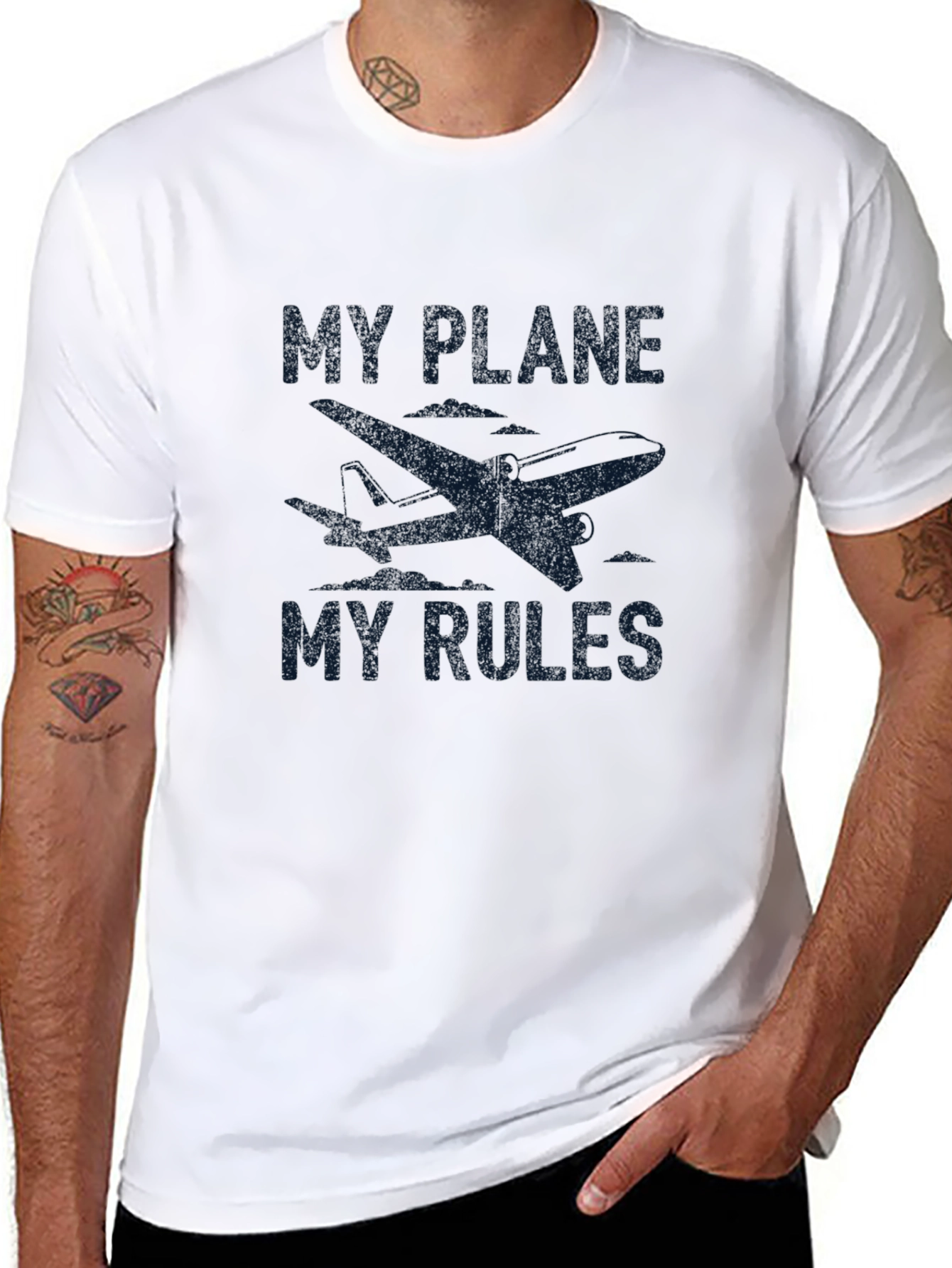 Black My Plane, My Rules T-Shirt view 8
