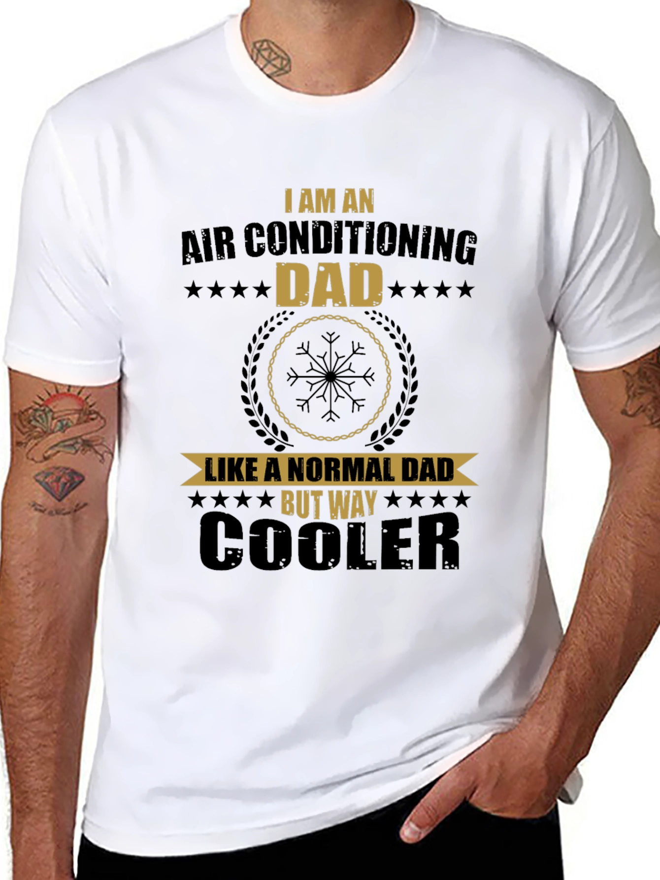 Black Air Conditioning Dad T-Shirt - Funny Father's Day Gift view 8