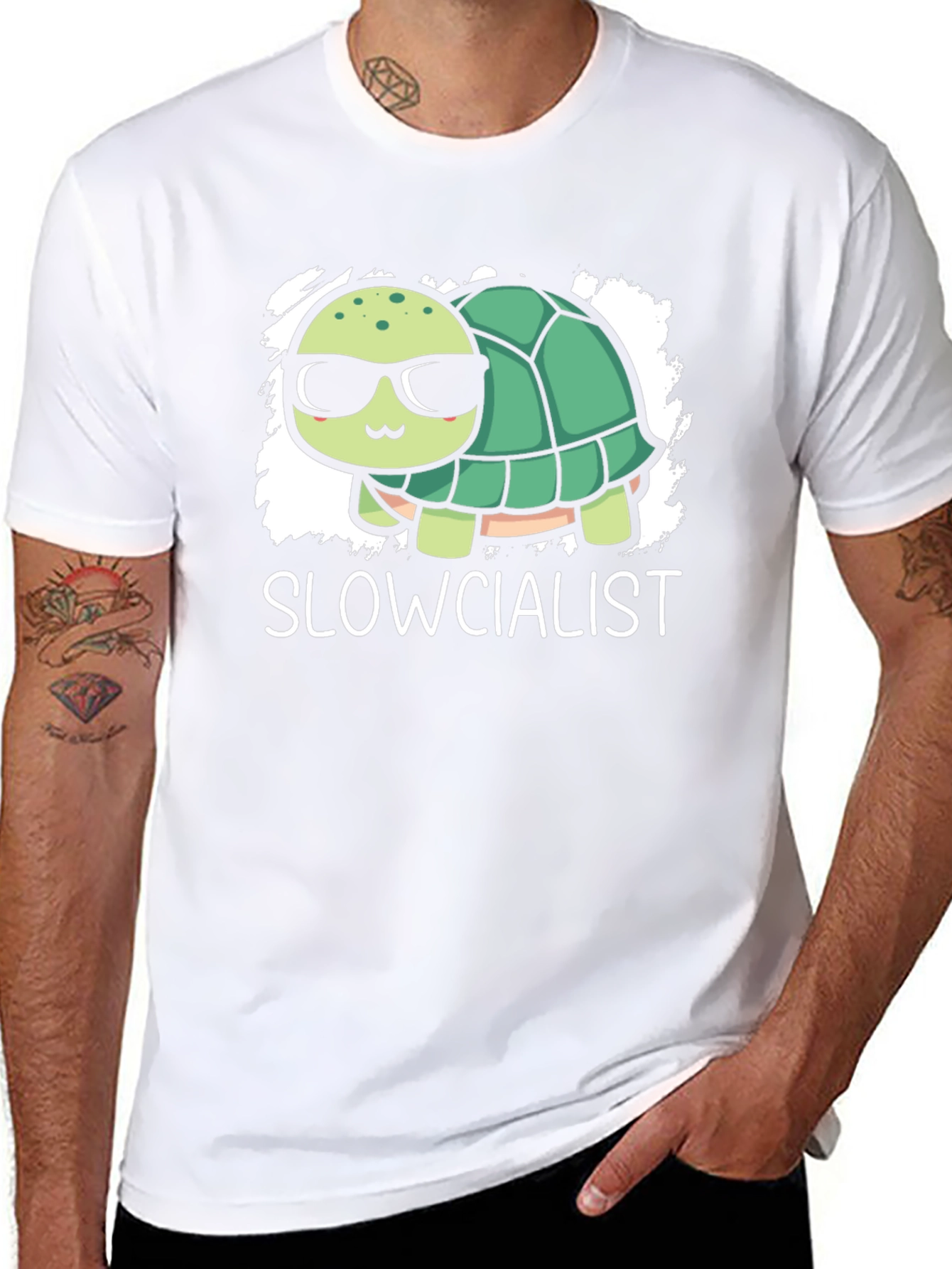 Black Slowcialist Turtle Graphic T-Shirt view 8