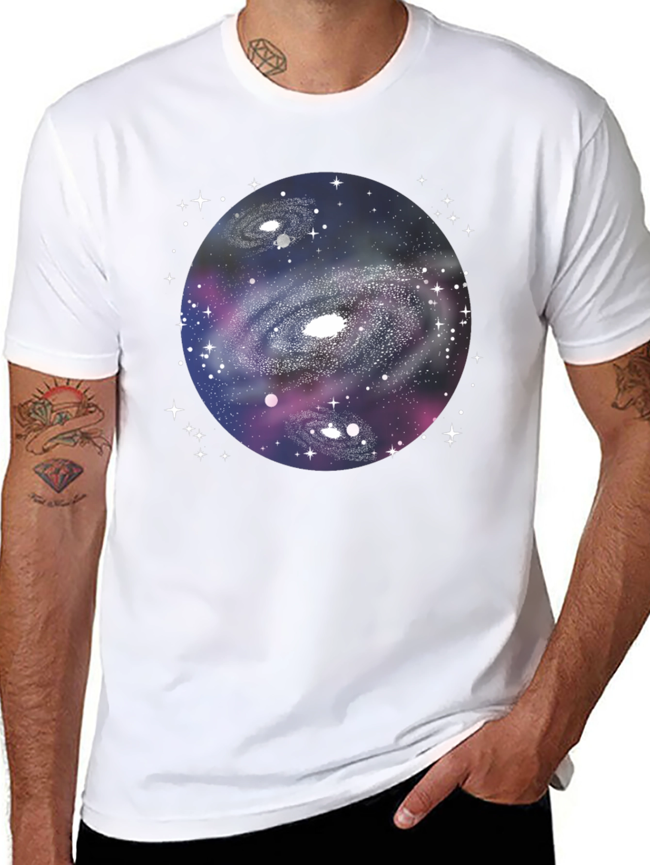 Black Galaxy Graphic Black T-Shirt view 8