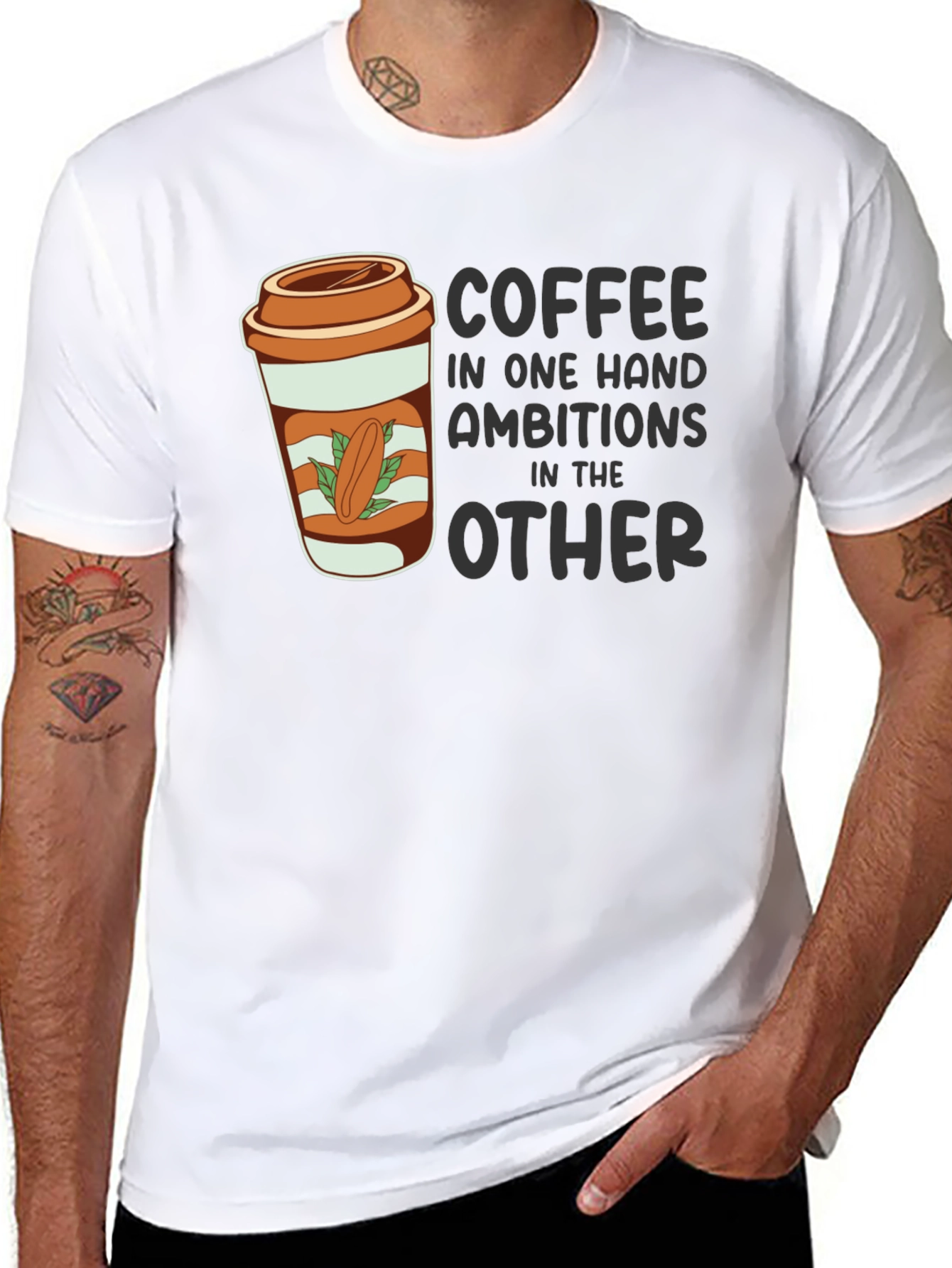 Black Coffee and Ambition Graphic T-Shirt view 8