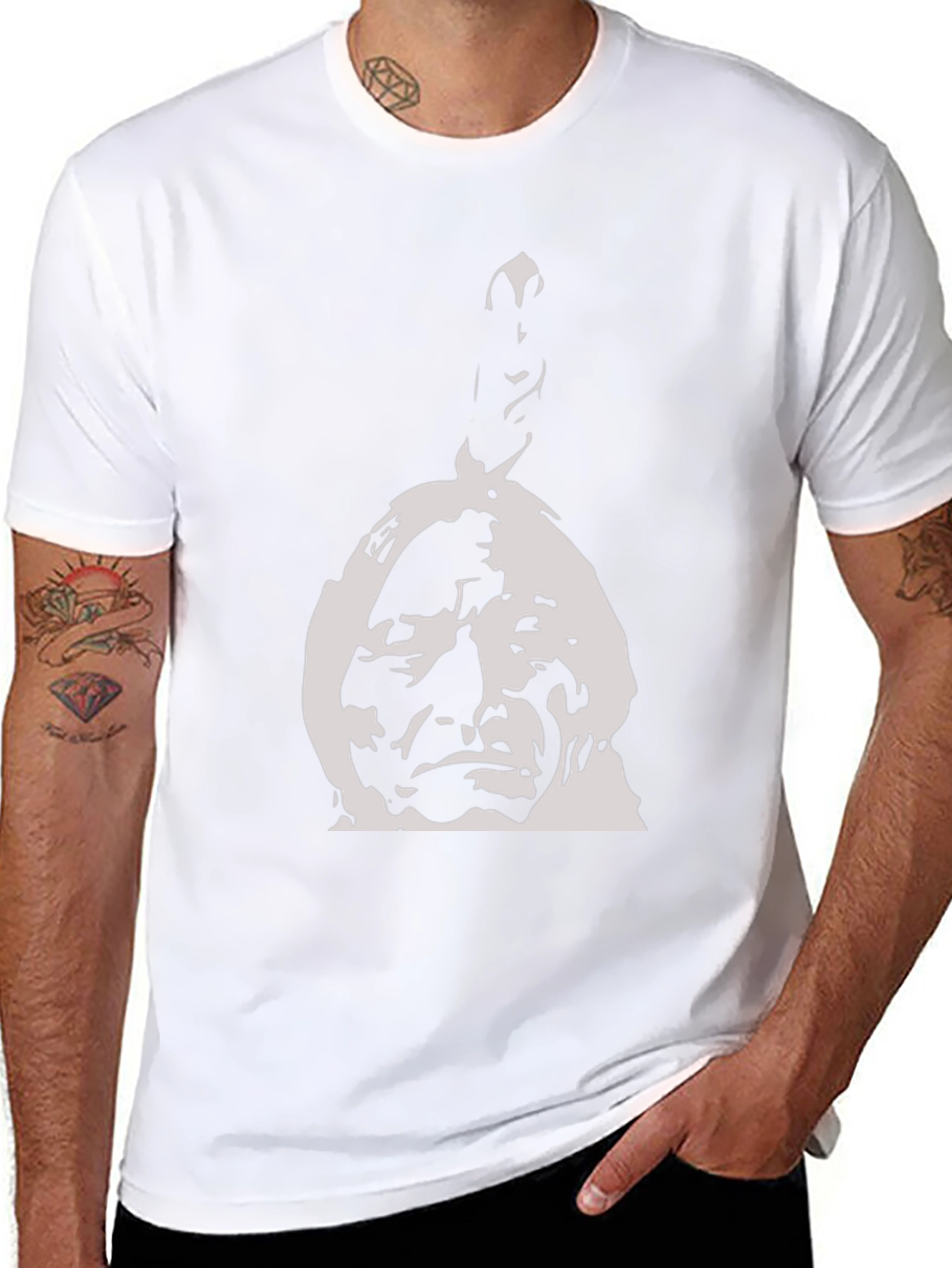 Black Native American Chief Graphic T-Shirt - Black view 8