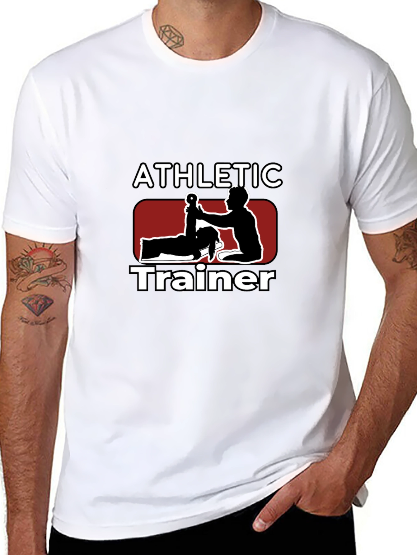 Black Athletic Trainer Graphic Tee - Sports Medicine Apparel view 8