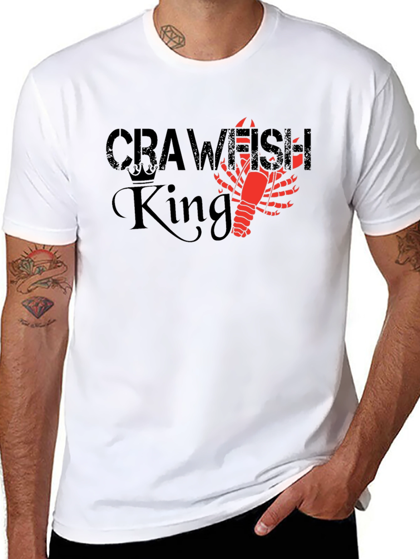 Black Crawfish King Graphic Tee - Louisiana Pride view 8