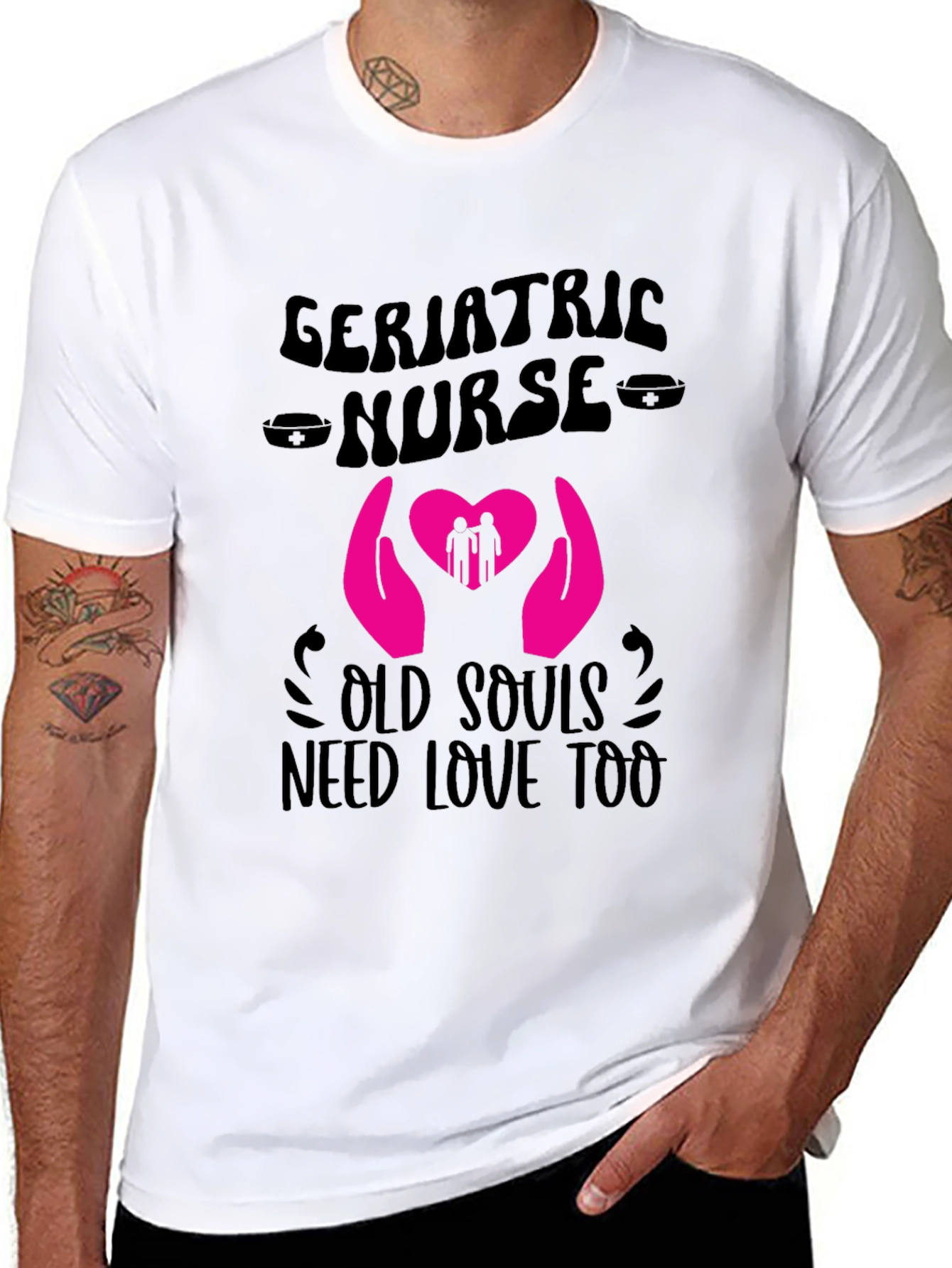 Black Geriatric Nurse Old Souls T-Shirt view 8