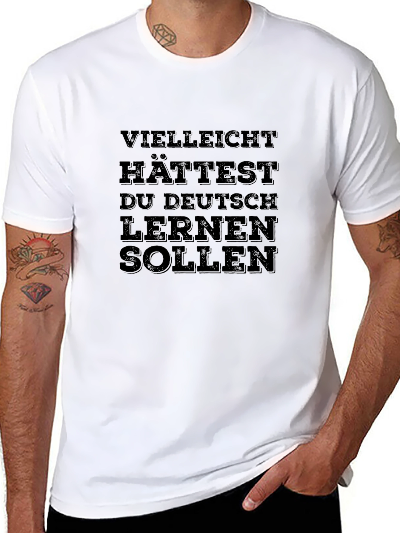 Black Funny German Slogan T-Shirt view 8