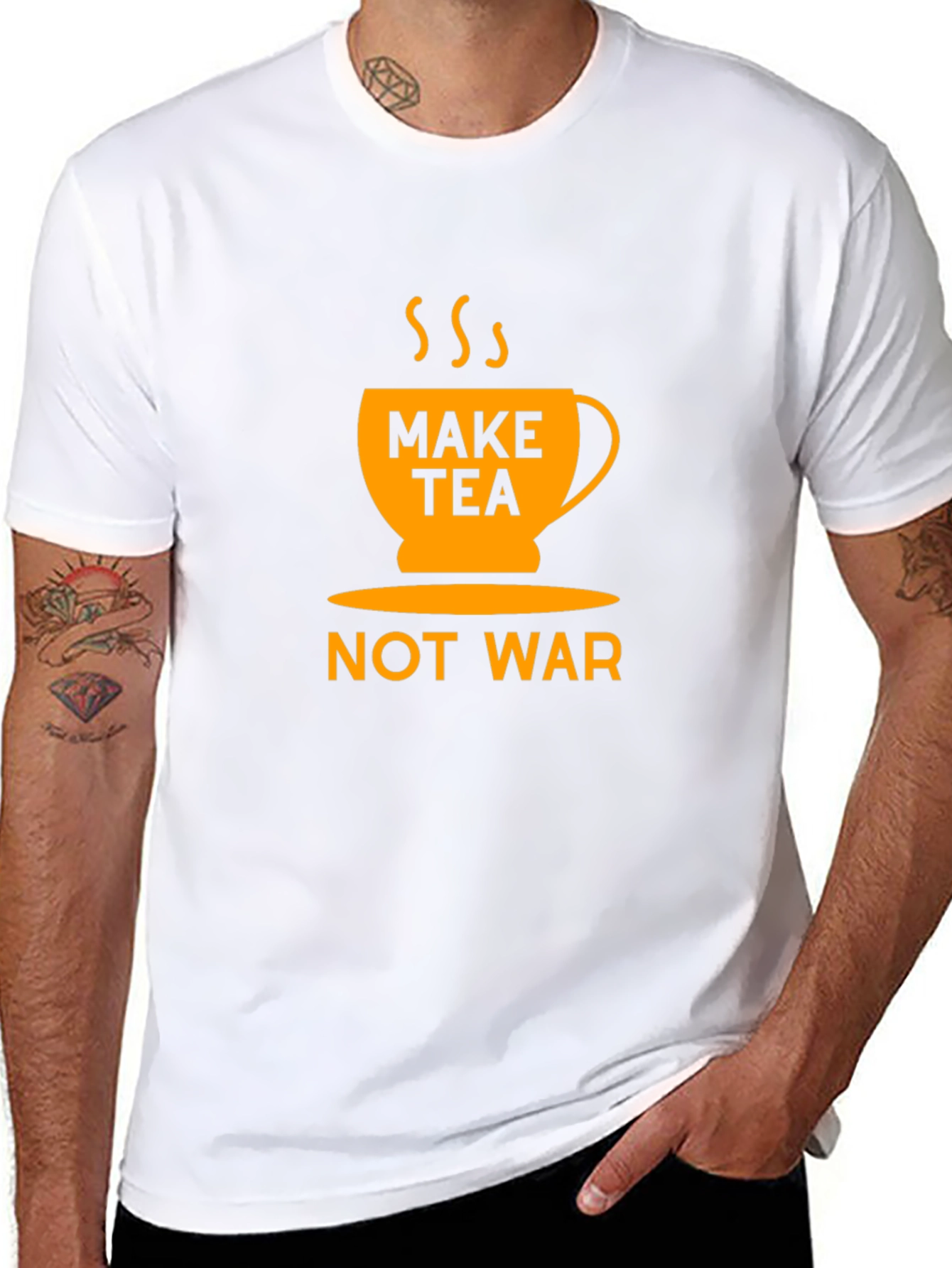 Black Make Tea Not War Graphic T-Shirt view 8