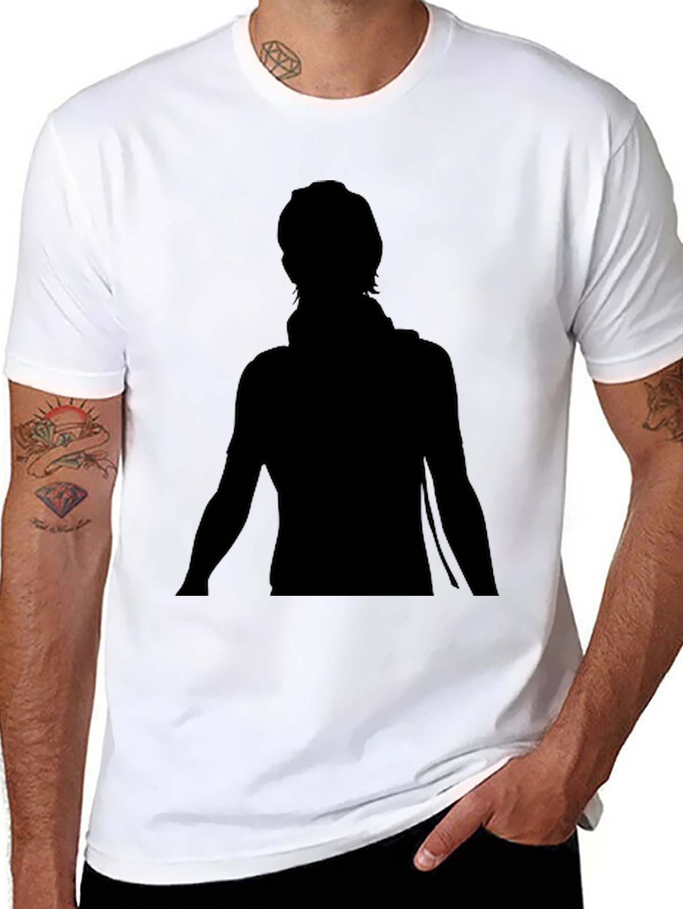 Men's Black Graphic Tee - Silhouette Design - 8