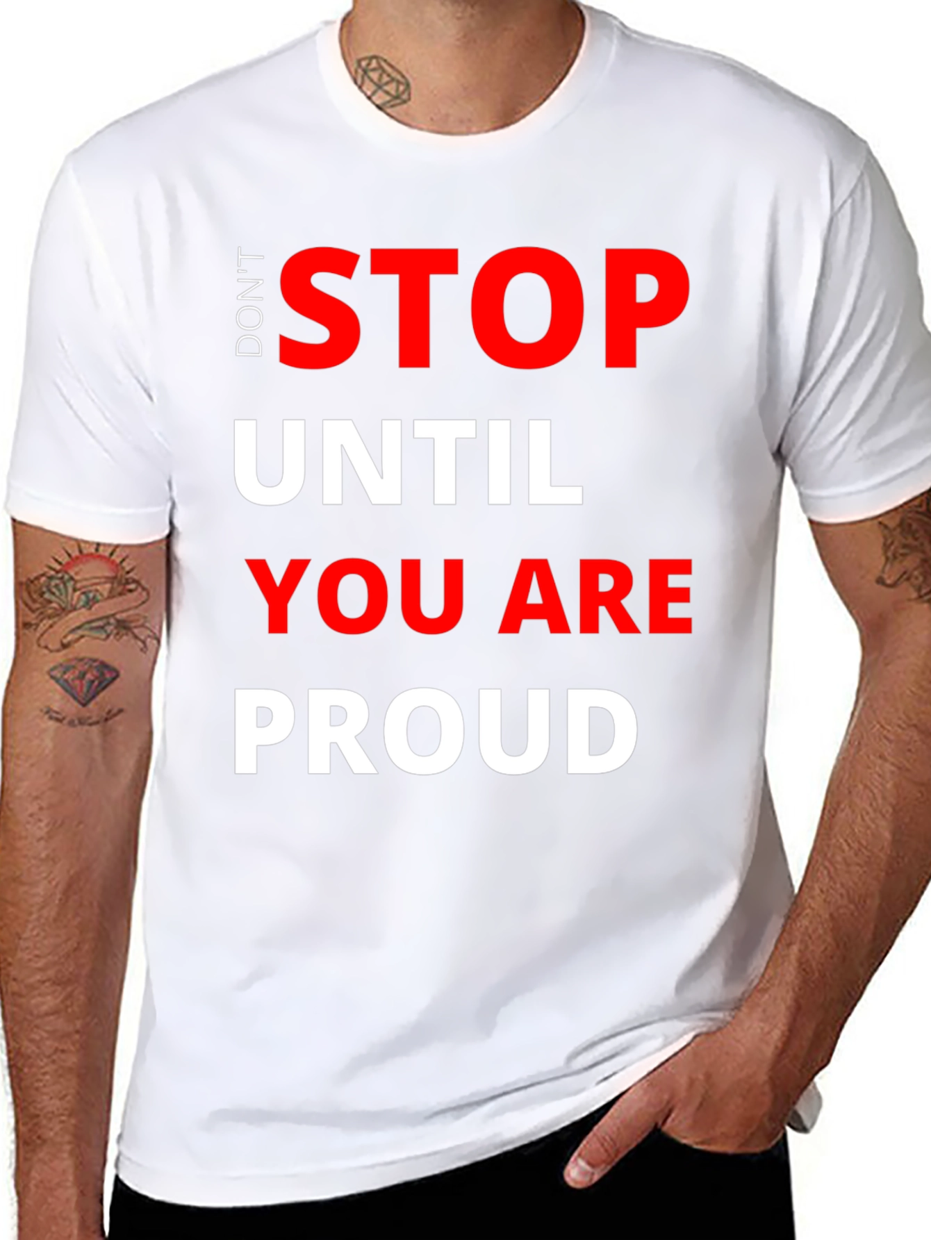 Black Don't Stop T-Shirt - Motivational Graphic Tee view 8
