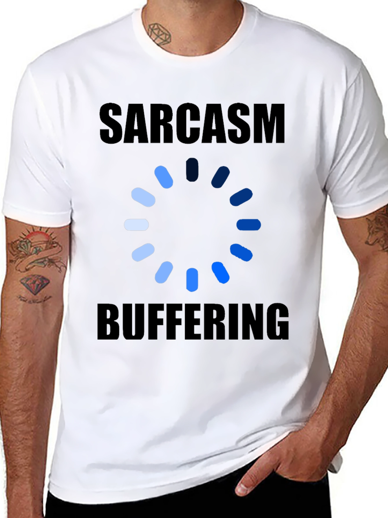 Black Sarcasm Buffering Graphic Tee - Humor T-Shirt view 8